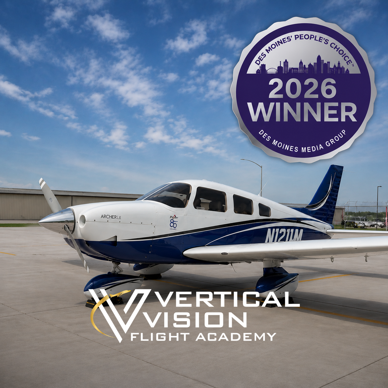 Vertical Vision Flight Academy Wins Silver in the Des Moines People's Choice Awards