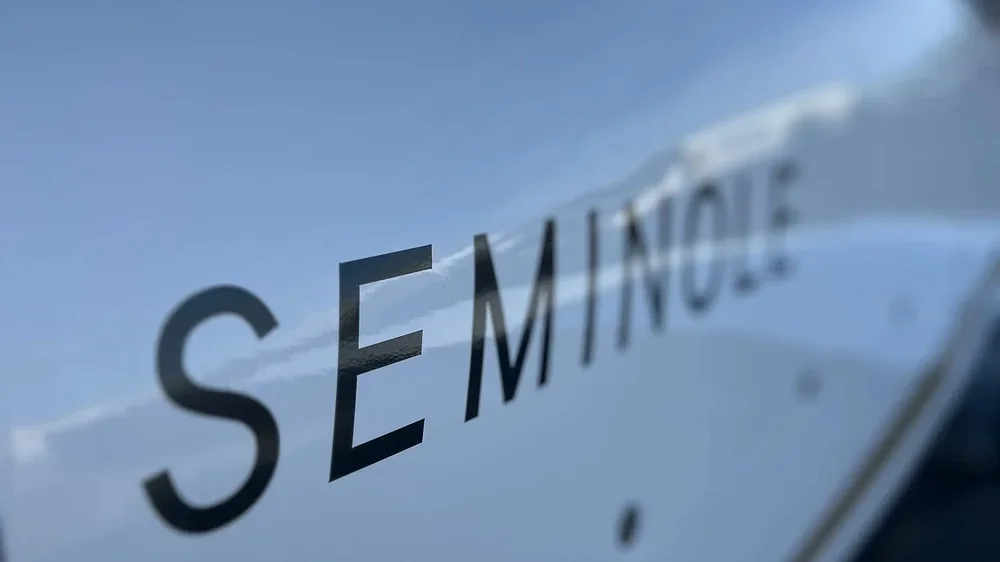 Close-up of a multi-engine aircraft