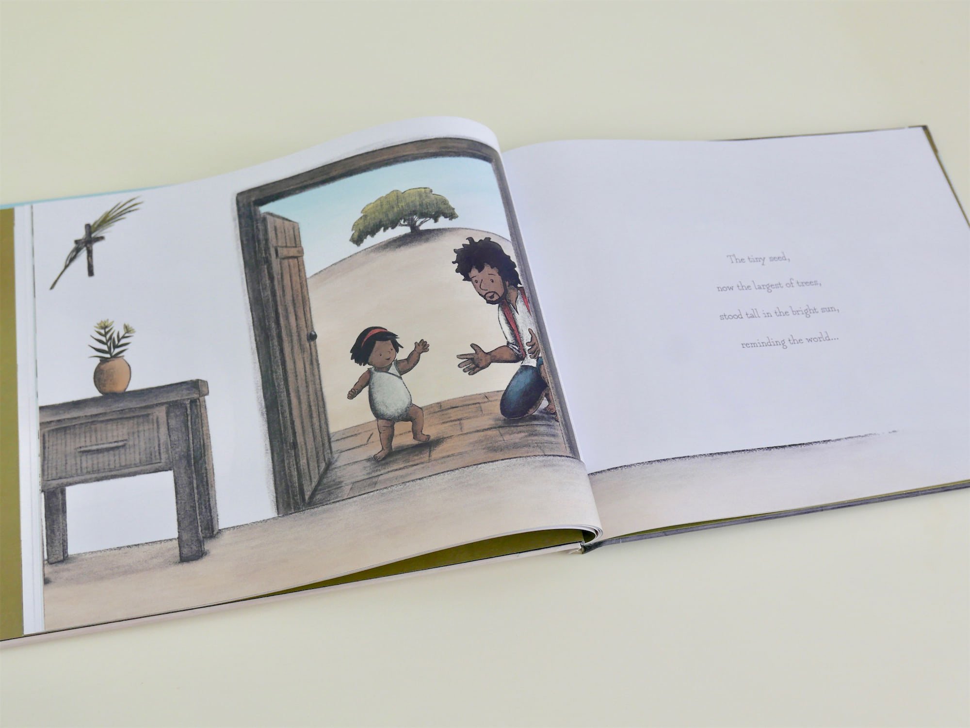 The Tiny Seed Catholic picture book interior illustration