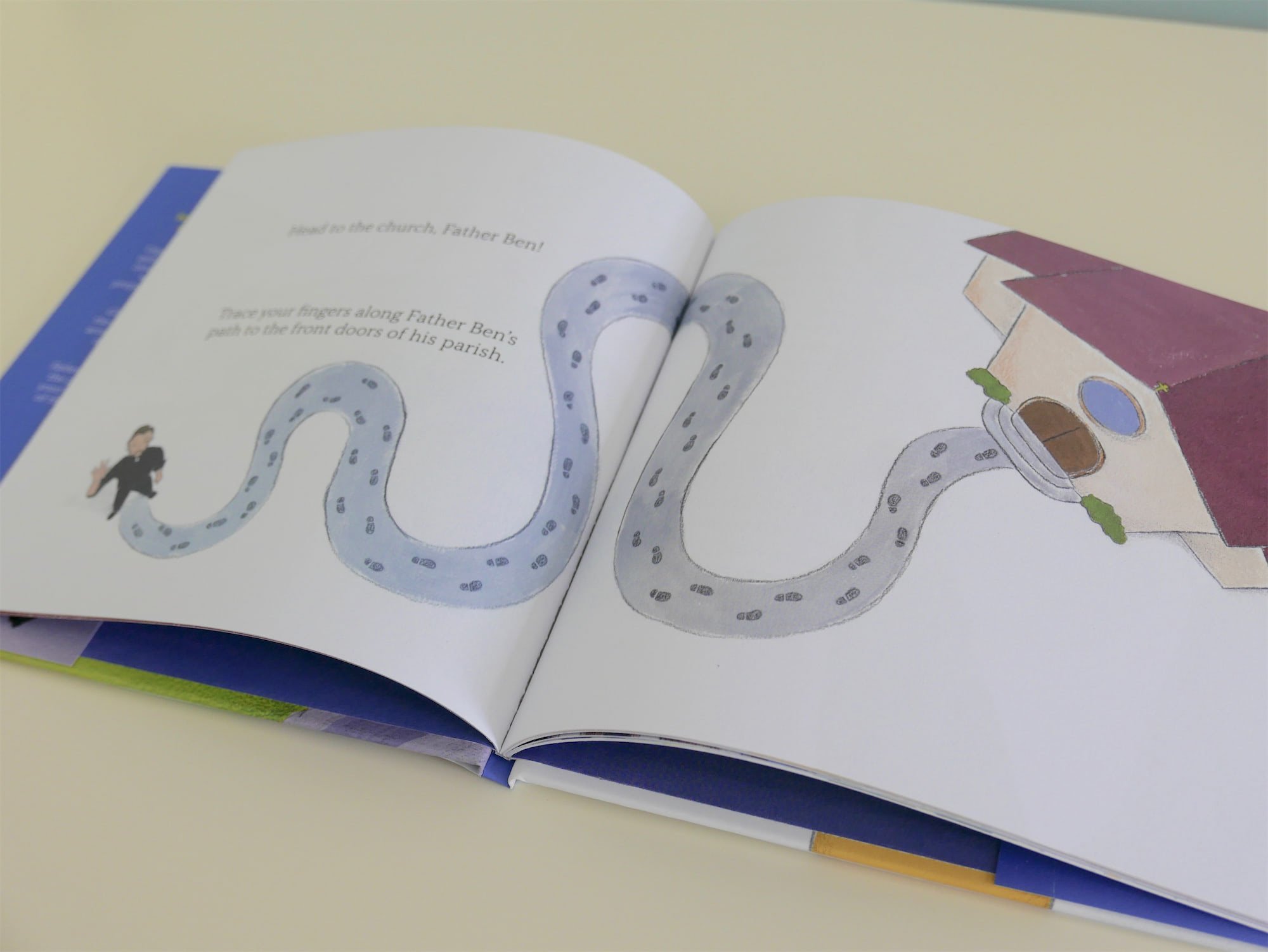 Fr Ben Gets Ready for Mass Catholic picture book interior illustration by Meg Whalen
