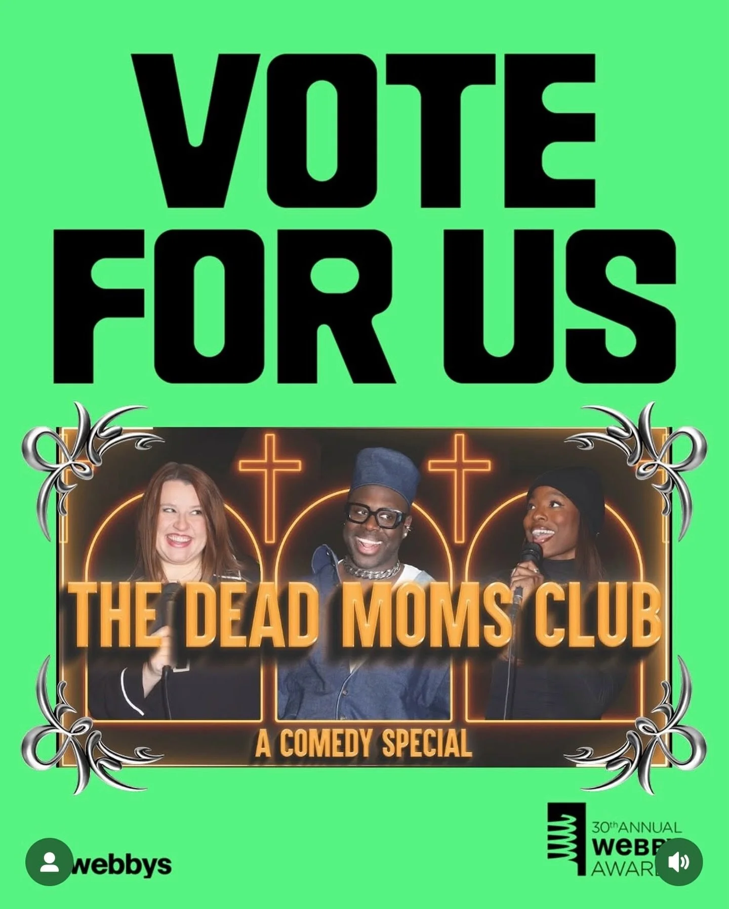 #DeadMomsClub was nominated for a @thewebbyawards! You have until April 16th to vote ~ link in bio! 

if you don&rsquo;t vote for us, may our dead moms haunt you 👻