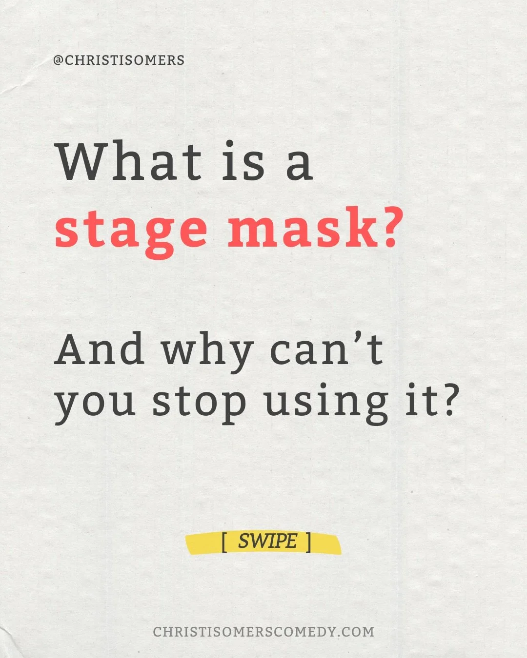 defaults don&rsquo;t expand. they repeat!! 🔁 

The goal isn&rsquo;t to drop the mask. It&rsquo;s to catch yourself reaching for it&hellip; and then decide if you actually need it?? 

#standupcomedy #masksonstage #authenticity #presence #comedyeducat