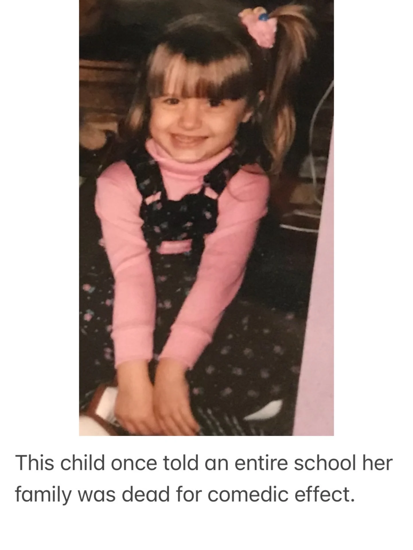 I think the 90s made a lot of us funny and / or creatively unwell because we had to raw dog life while socializing constantly with ZERO supervision.

My imagination was FERAL. 

I couldn&rsquo;t escape into a phone?? 
I just had to stand there in a l