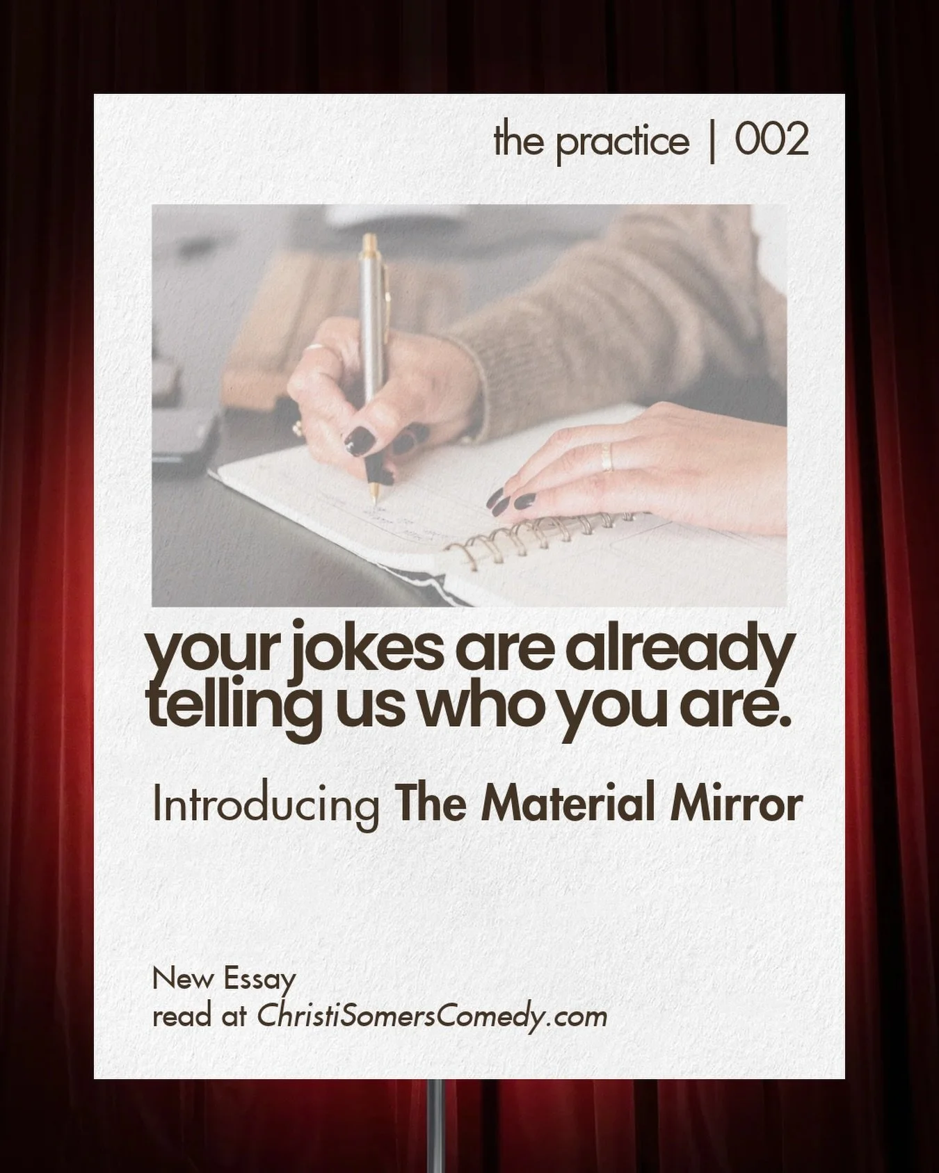 I have a love/hate relationship with the concept of stage persona.

For years, I taught it as &ldquo;you, heightened.&rdquo; But the more I&rsquo;ve worked with comedians, the more interested I&rsquo;ve become in what their material is already reveal