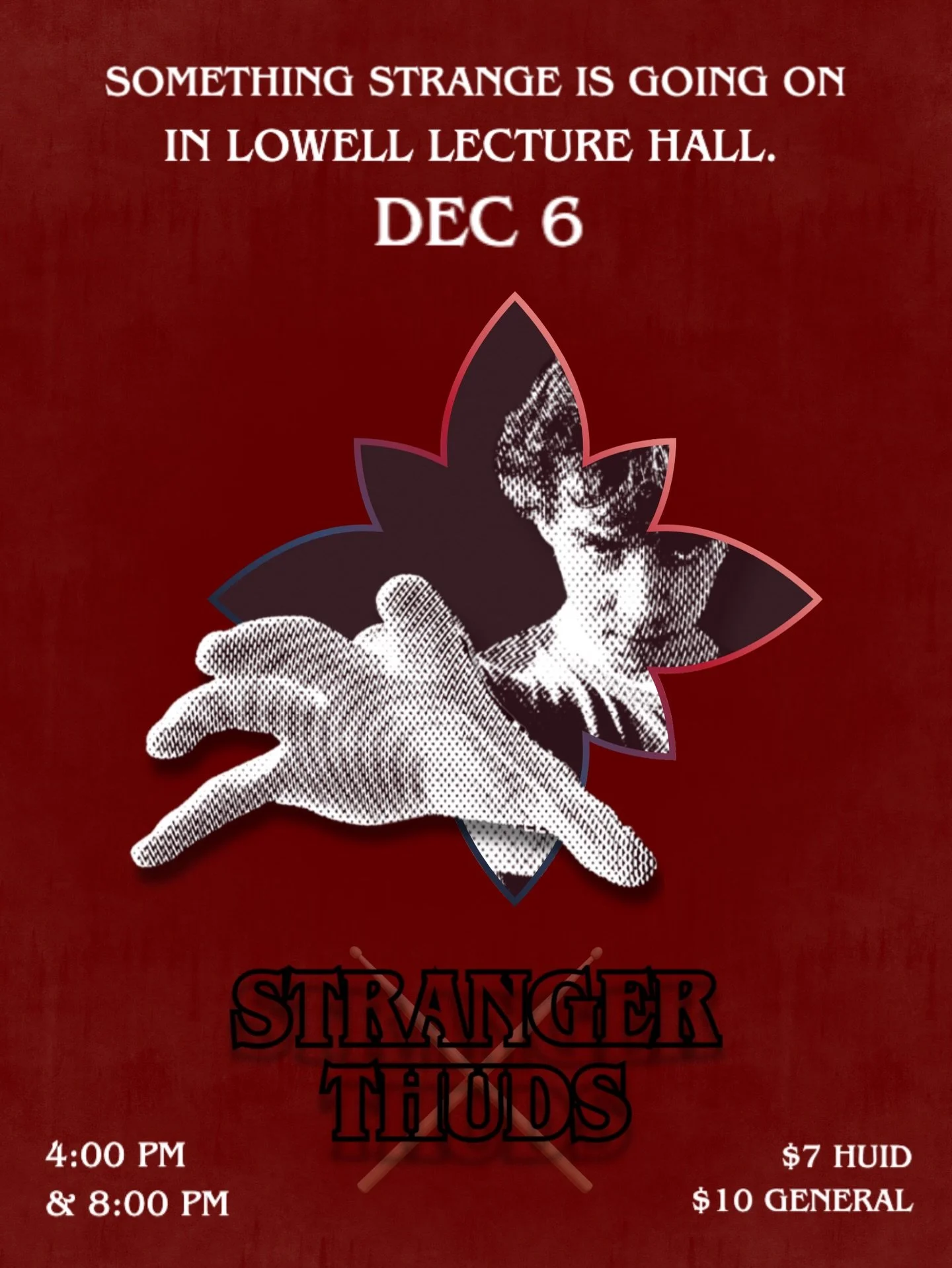 Tomorrow. ˙ɹǝƃuɐɹʇs uǝǝq ɹǝʌǝu sɐɥ pnɥʇ

Experience a percussive revolution in the upside down. THUD with Eleven. Save Will. Leave gagged.

#strangerthings #strangerthingsedit #percussion #band #harvard #harvarduniversity