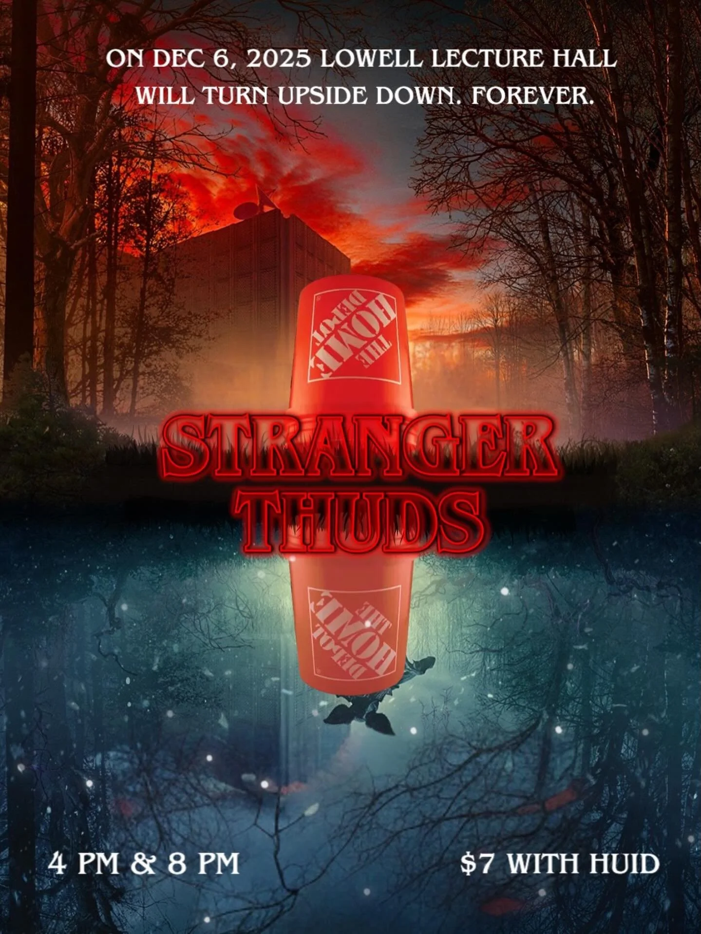 Feel the (re)percussions.

˙uʍop ǝpᴉsdn ǝɥʇ uI

Coming to theaters near you (if you are in close proximity to Lowell Lecture Hall) for one day only! With originally composed pieces on Home Depot buckets, plastic cups, symphonic percussion, and a vari