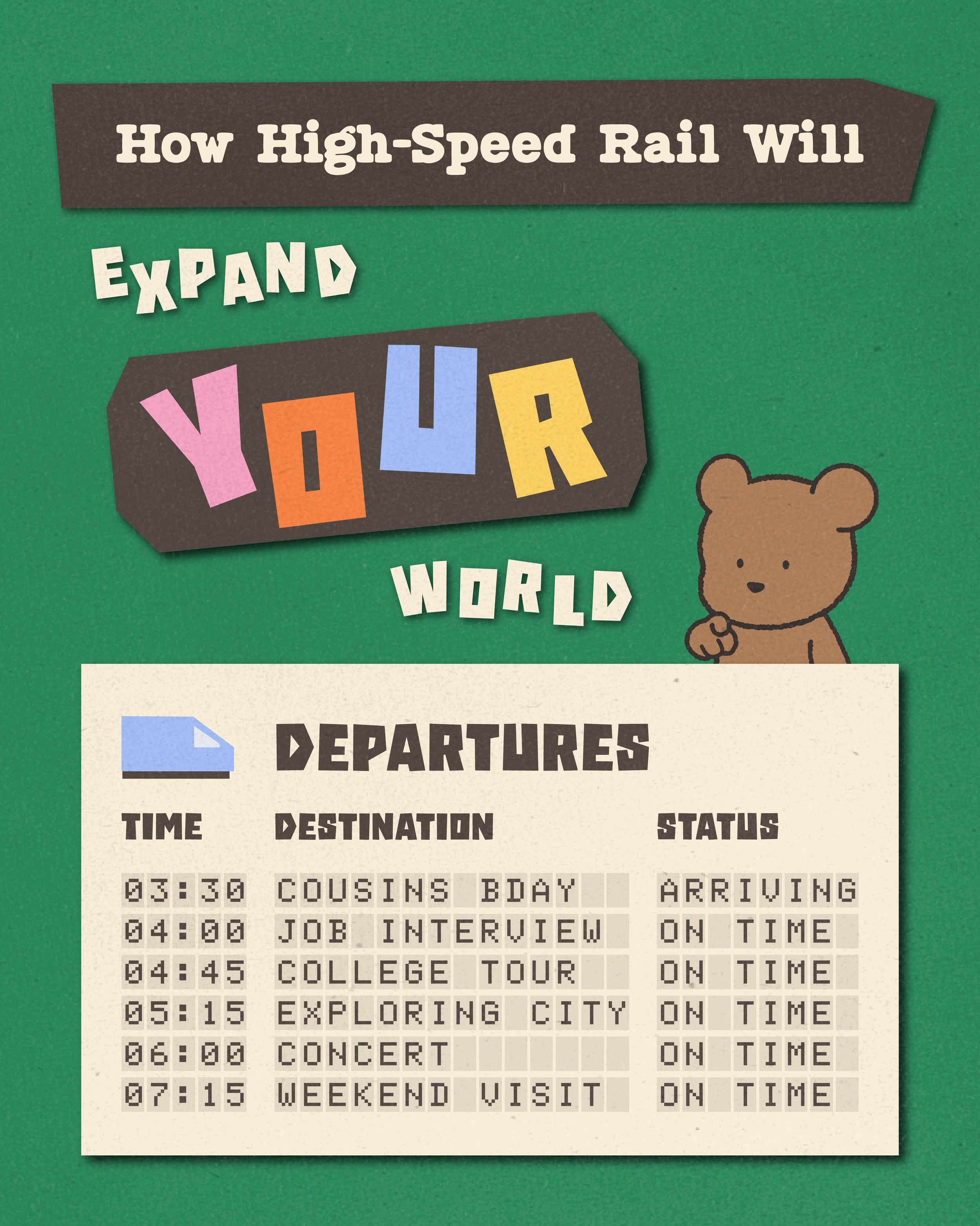 How will high-speed rail expand your world? It will grow your community, create new opportunities, allow for more adventure and more!! 🌟🫶

Sign the petition today and share this posts with friends to get HSR build faster, better and at lower cost! 