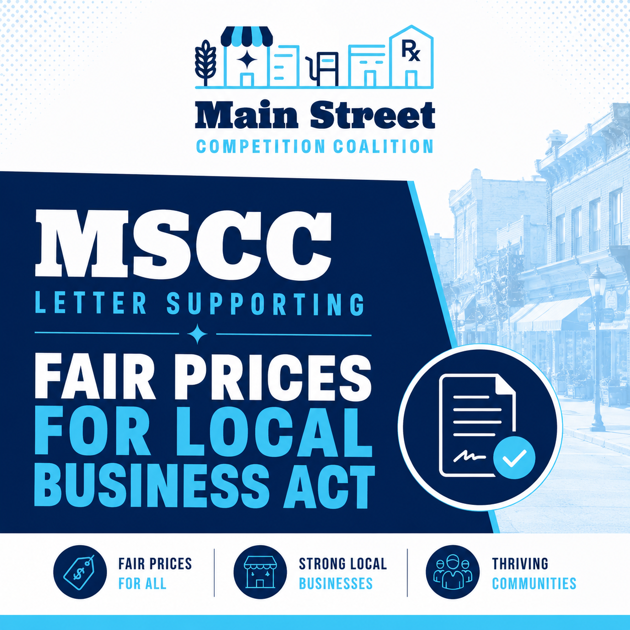MSCC Letter Supporting Fair Prices for Local Business Act
