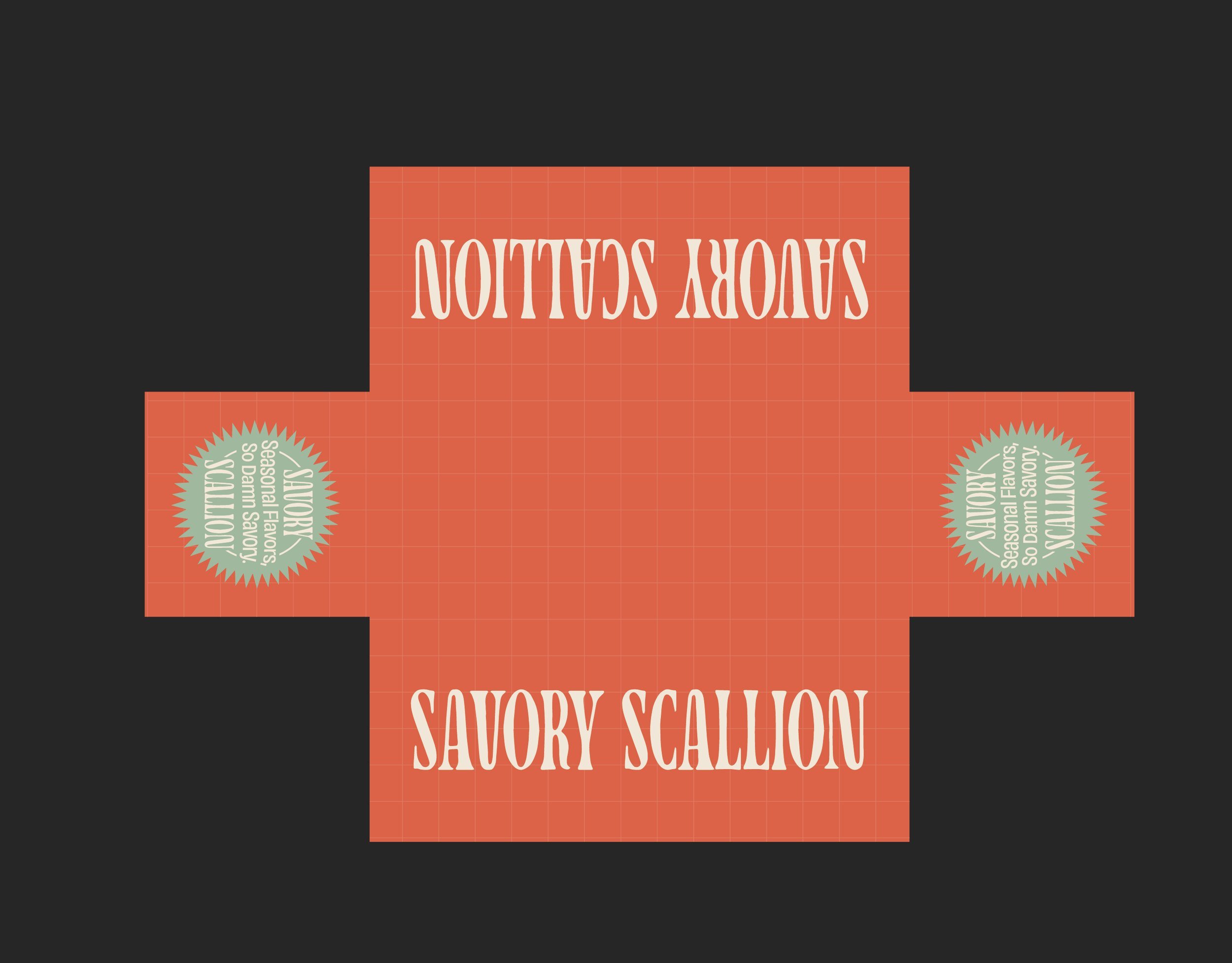 Savory Scallion tablecloth design in Roasted Tomato colorway