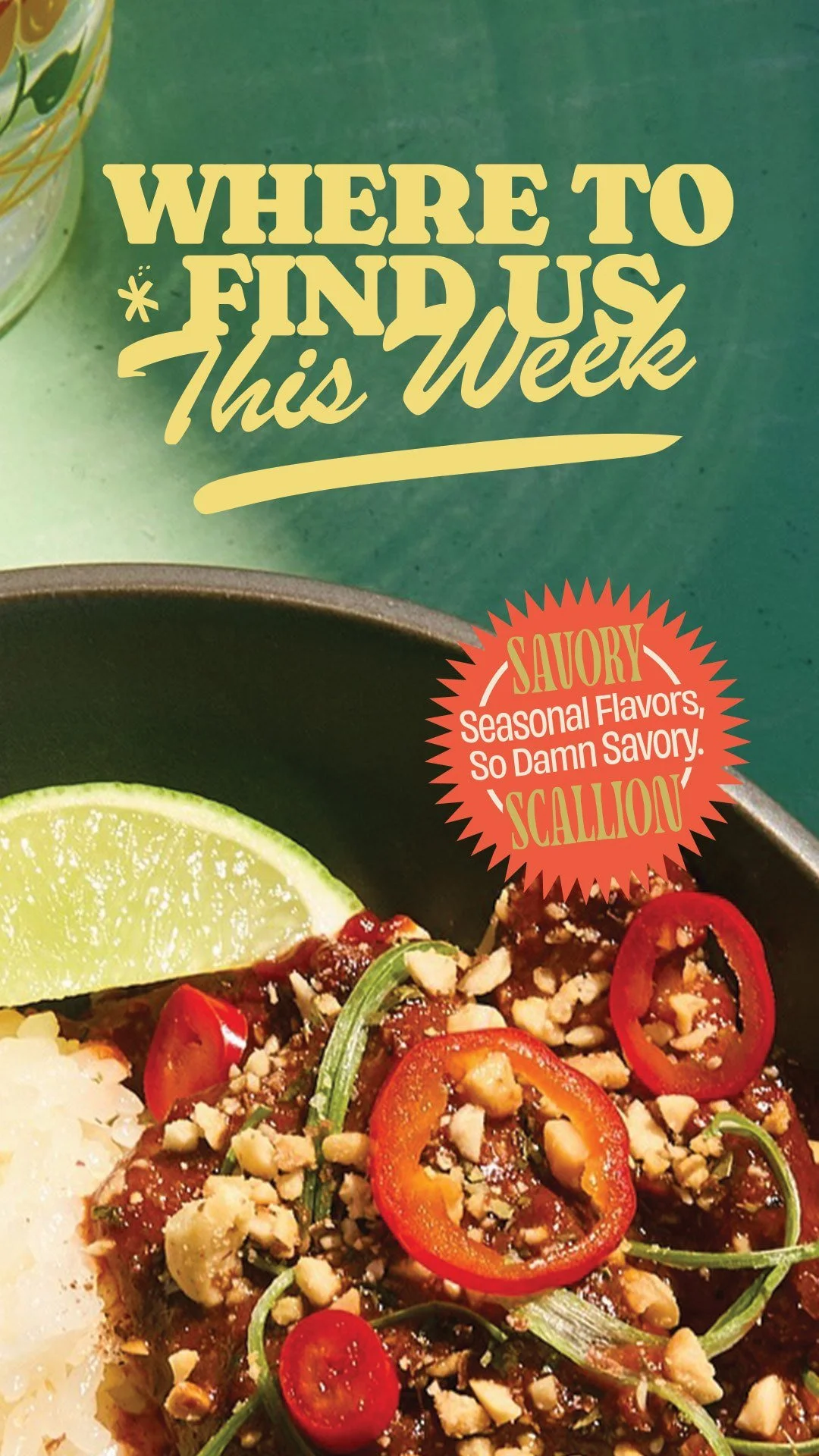 Savory Scallion Where to Find Us This Week Instagram story