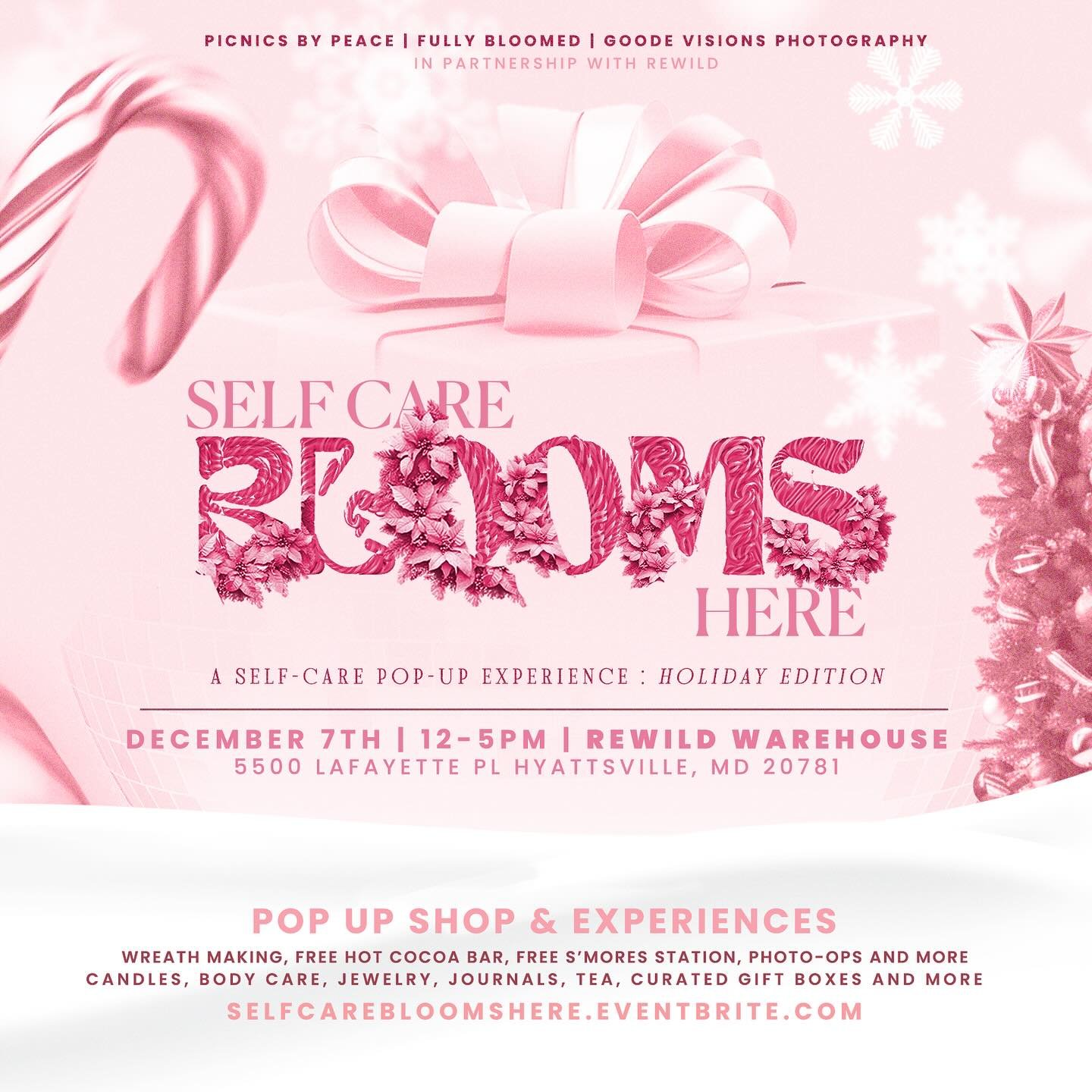 We&rsquo;re baaaaack! Join us for Self-Care Blooms Here: Holiday Edition at the @rewilddc warehouse. On December 7th from 12-5pm, enjoy a day of pampering, shopping, and unique experiences as we celebrate self-care, spotlighting incredible women-owne