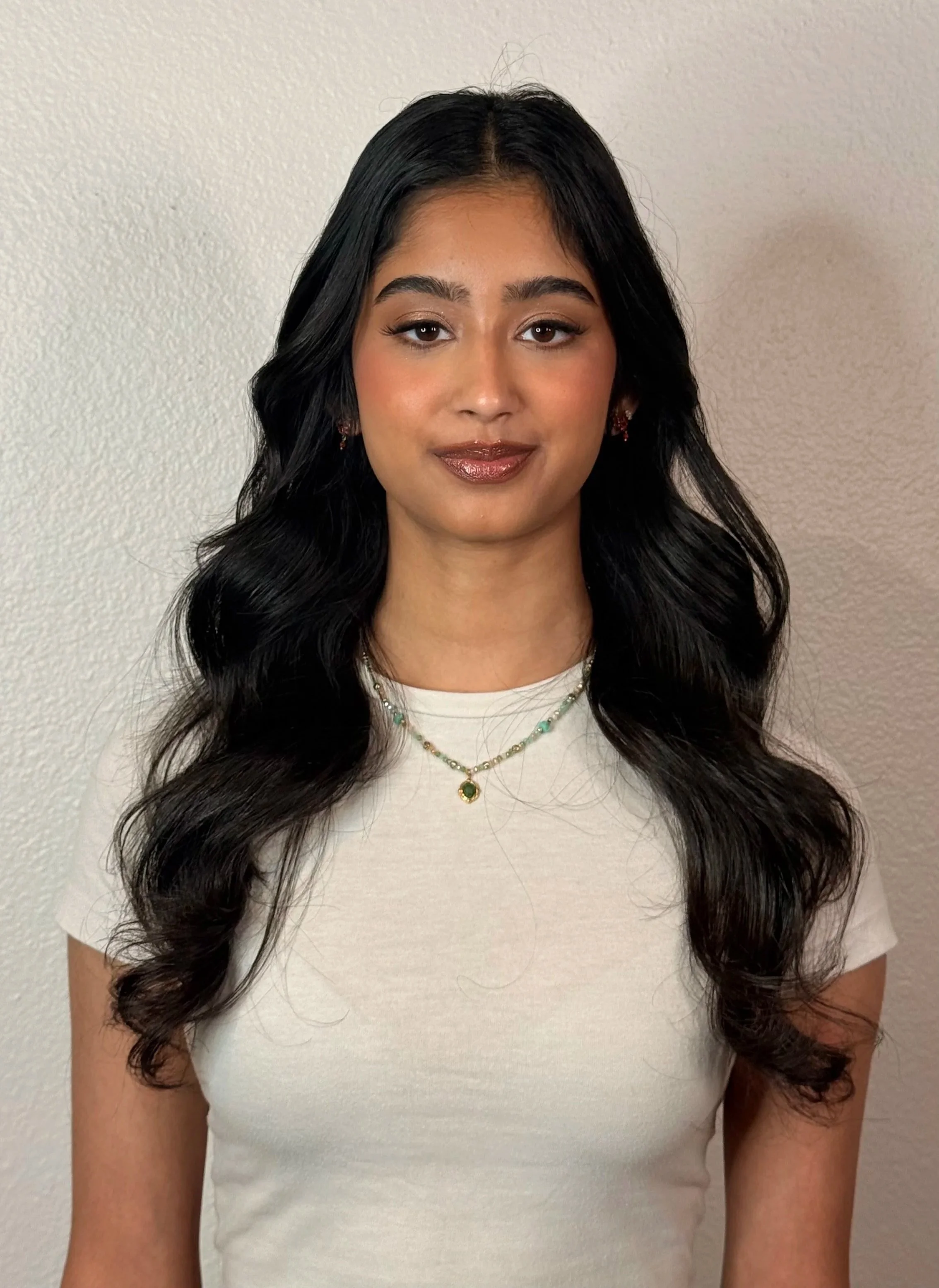 Before wearing bridal hair