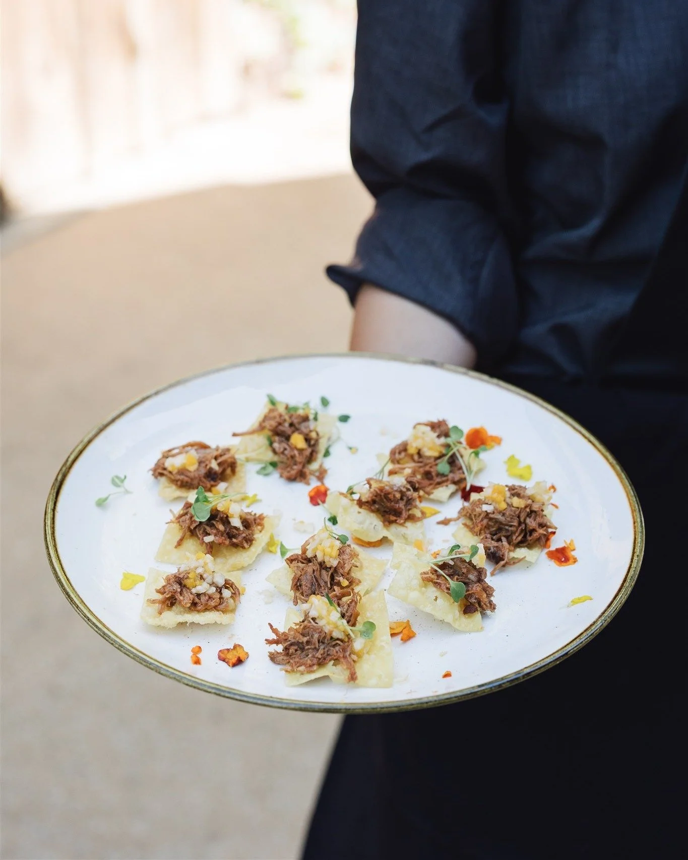 Springing forward! As we get closer to the Spring equinox, we can't stop thinking about our seasonal Spring menu options 😍

1: Wine Country BBQ Pulled Pork with papaya-jicama salad on a wonton crisp
2: Marcona Almonds and Spring Greens Salad
3: Herb