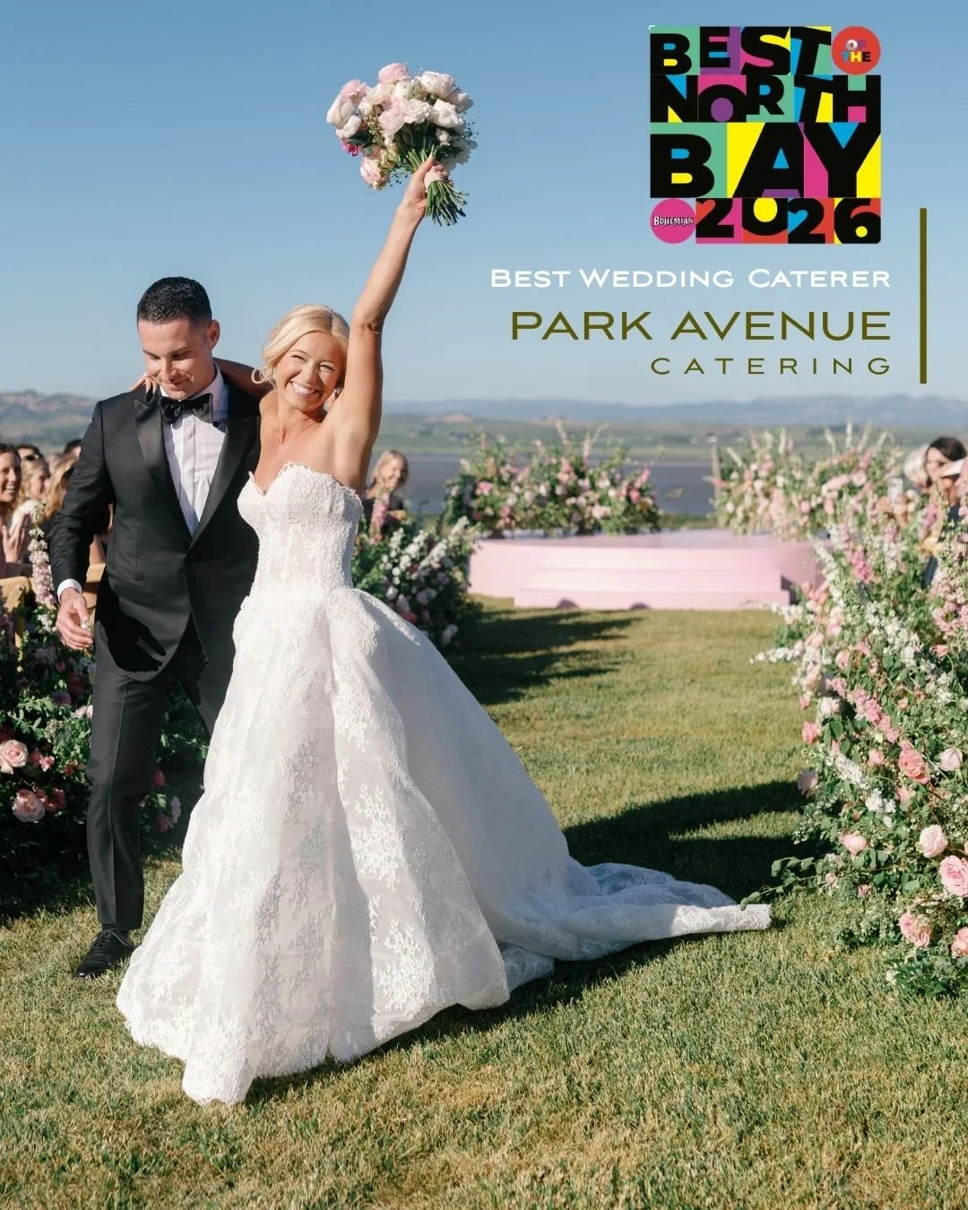 The votes are in! Park Avenue Catering has been named 2026's Best Wedding Caterer by the Bohemian Best of North Bay! Thank you to all that voted us as the best wedding caterer. We are honored to be apart of your special day. Cheers to another year ce