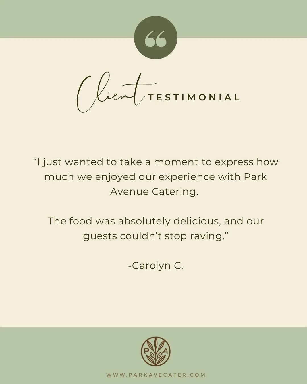 There&rsquo;s nothing more rewarding than hearing how much our clients enjoyed their experience with us 🤍 From the first planning call to the final bite, we strive to create events that feel seamless, thoughtful, and unforgettable. Grateful to be pa