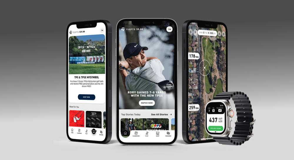 TaylorMade app screens