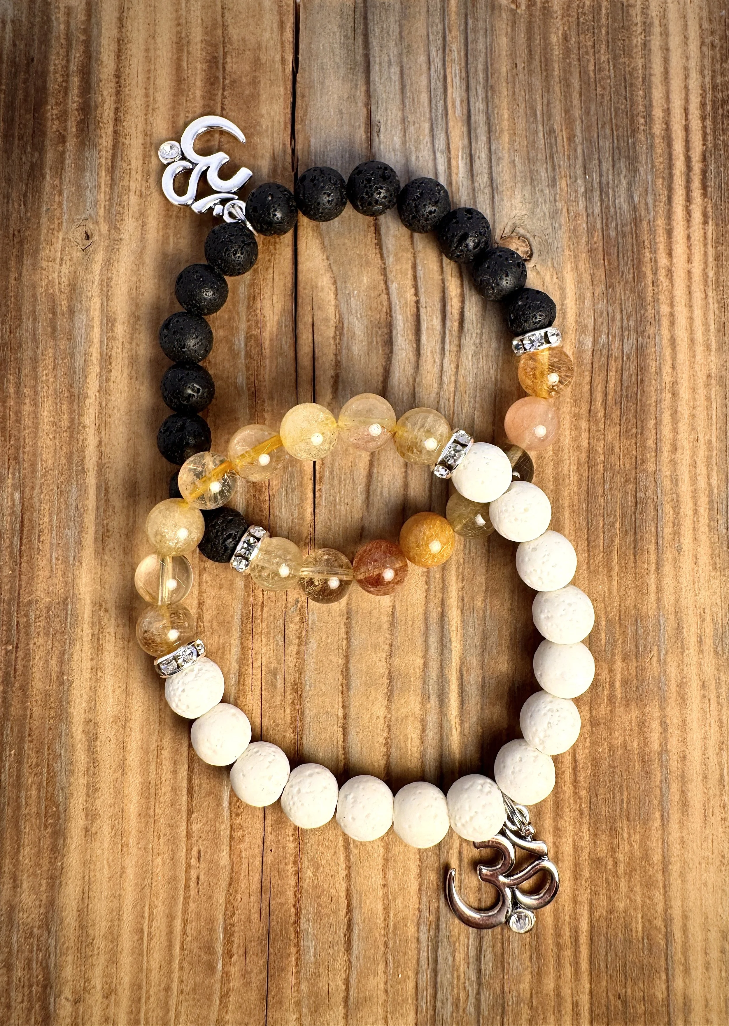 “Rutilated Quartz clarity and divine insight gemstone bracelet handmade in Niagara Falls, Canada by PeaceTree” Protection Bracelet with intention.