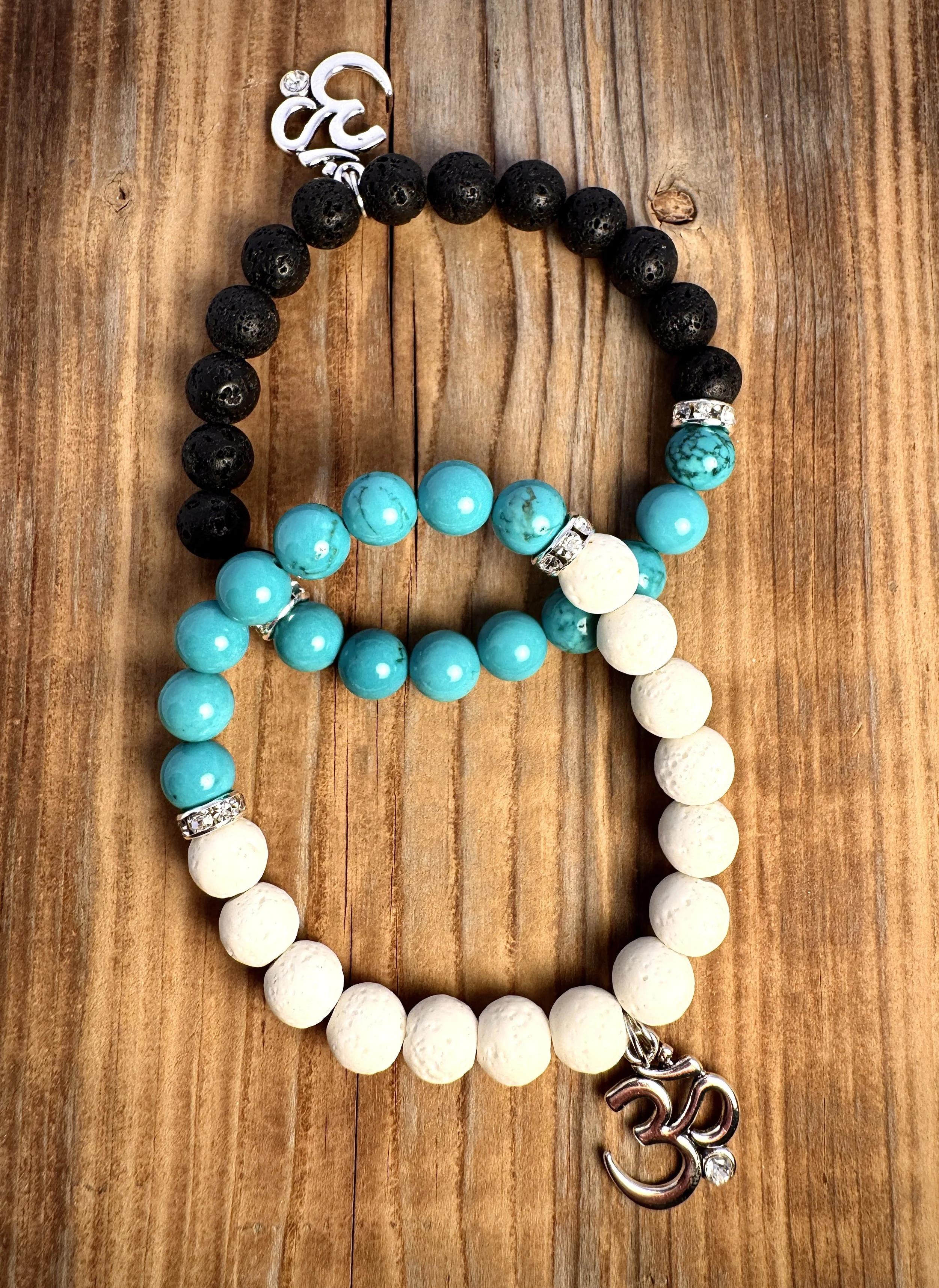 “Turquoise protection and truth-guiding gemstone bracelet handmade in Niagara Falls, Canada by PeaceTree.” Protection Bracelet with intention.