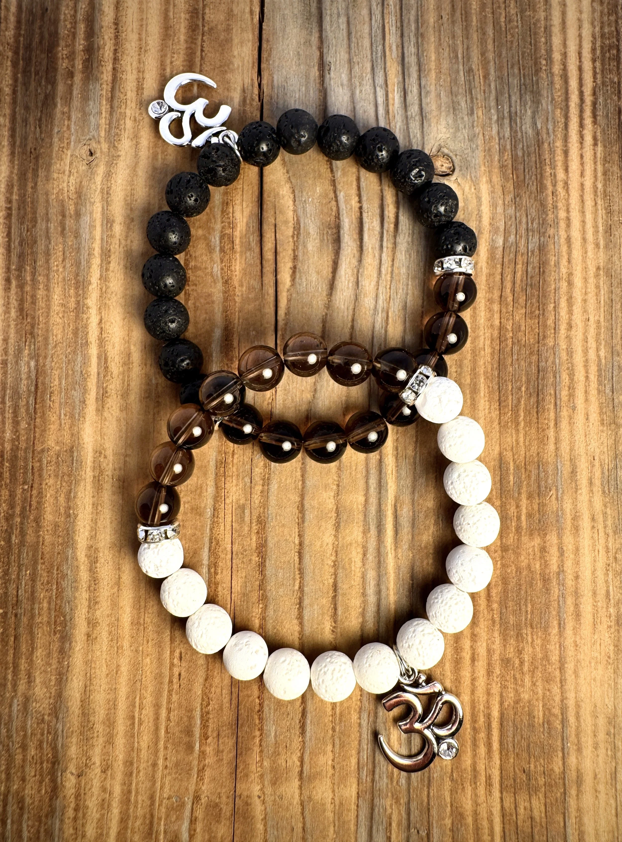 “Smoky Quartz grounding and gentle protection gemstone bracelet handcrafted in Niagara Falls, Canada by PeaceTree.” Protection Bracelet with intention.