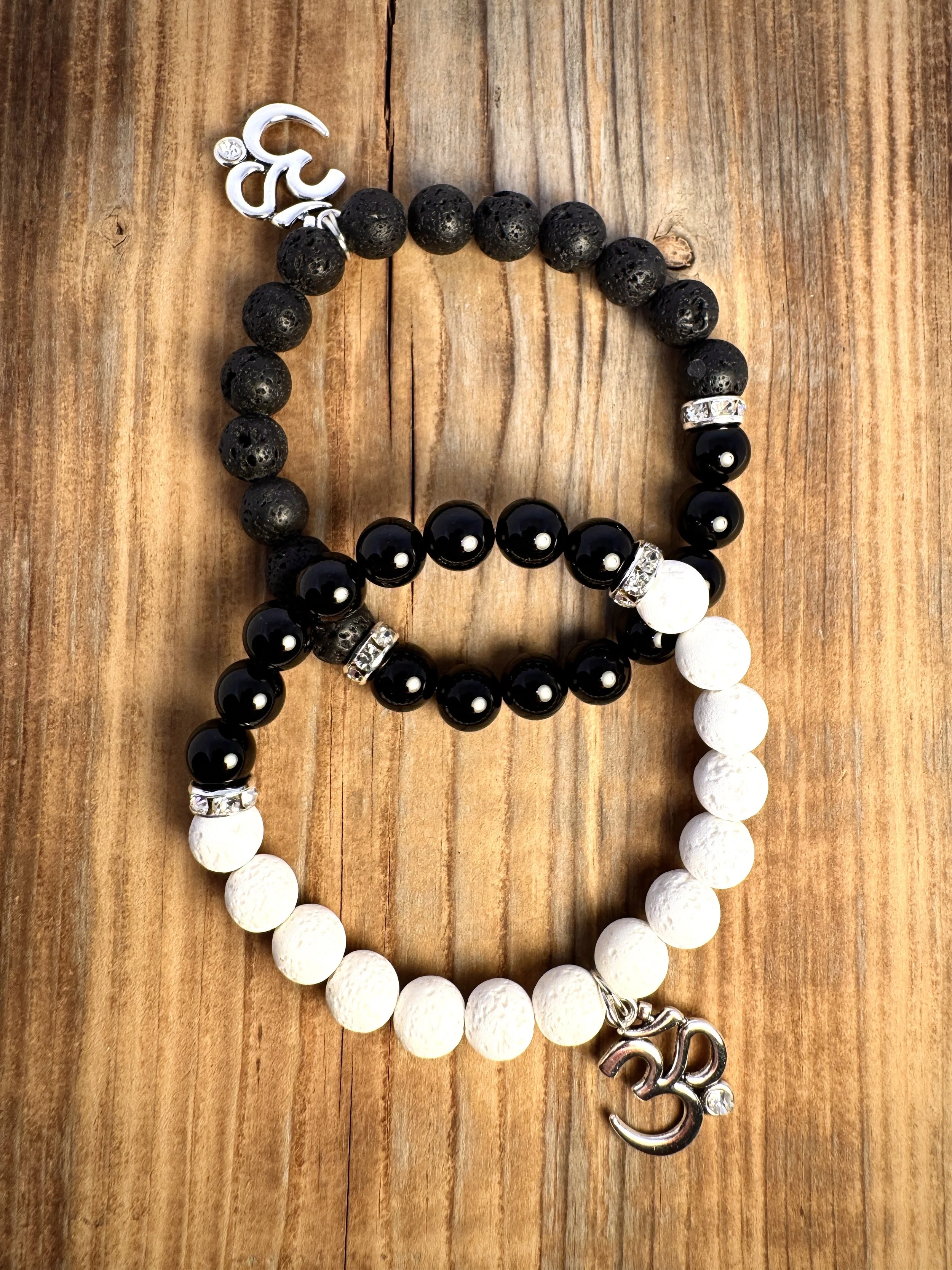 “Onyx grounding and protective gemstone bracelet handmade in Niagara Falls, Canada by PeaceTree.” Protection Bracelet with intention.