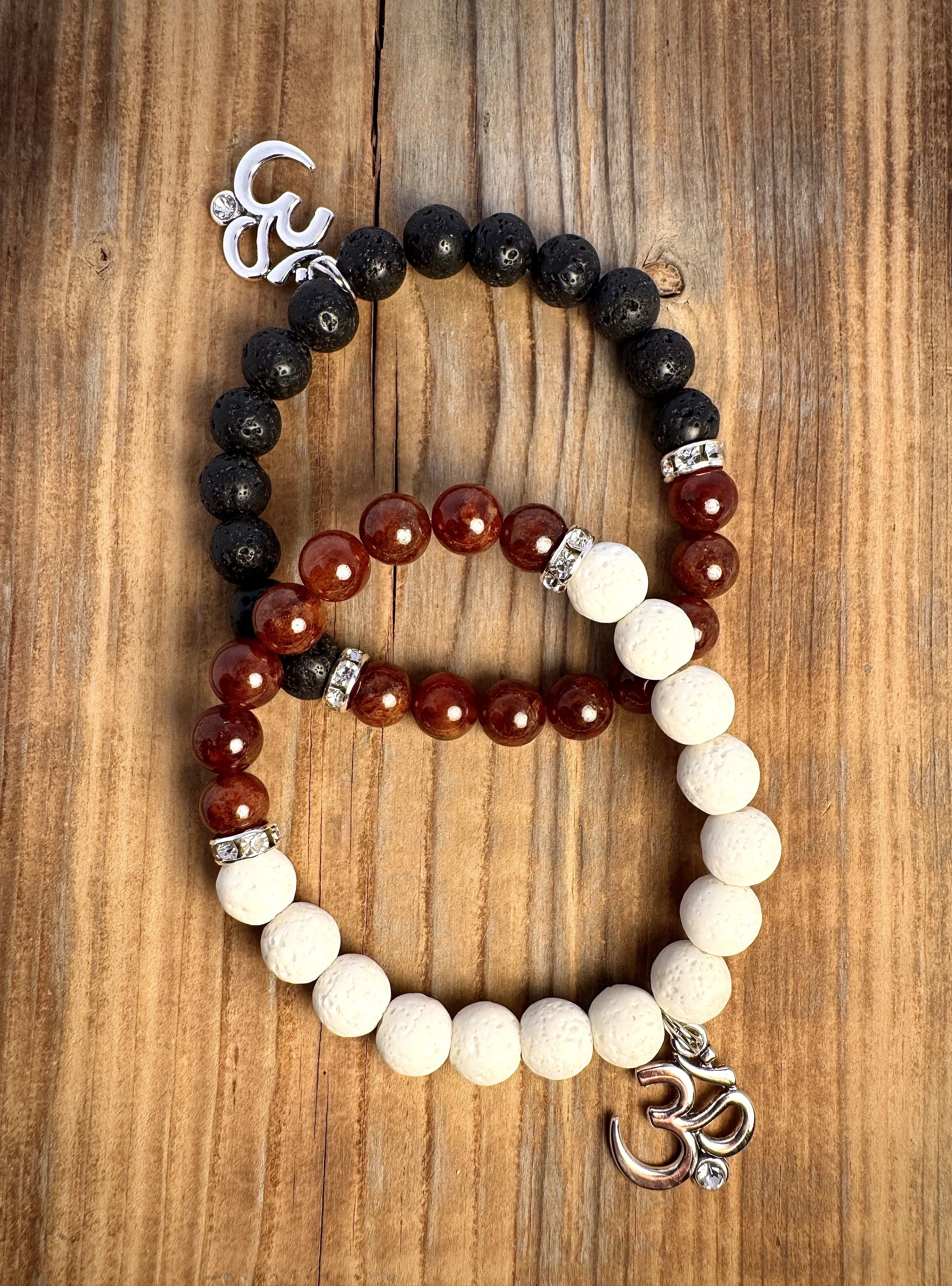 “Garnet passion and grounding gemstone bracelet handmade in Niagara Falls, Canada by PeaceTree1111.” Protection Bracelet with Intention.