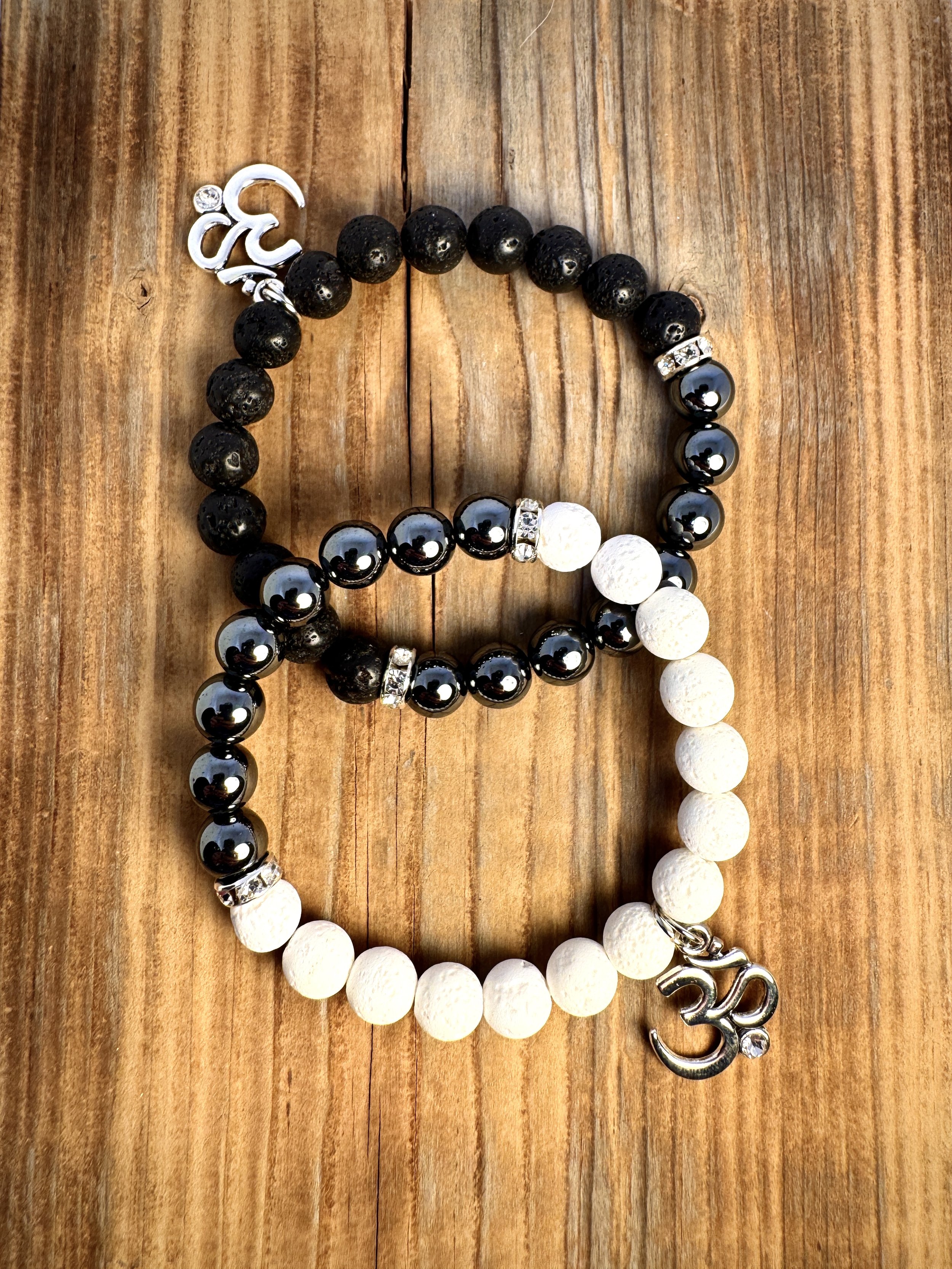 “Hematite grounding and protective gemstone bracelet handmade in Niagara Falls, Canada by PeaceTree1111.” Protection Bracelet with intention.
