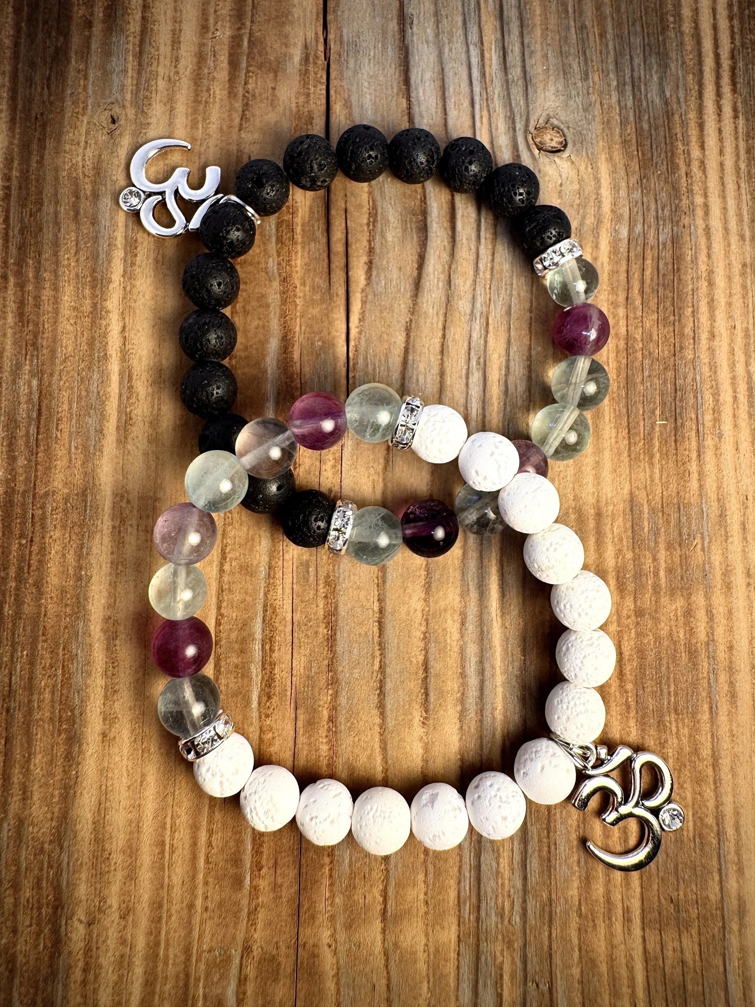 “Fluorite clarity and energetic harmony gemstone bracelet handmade in Niagara Falls, Canada by PeaceTree1111.” Protection Bracelet with intention.