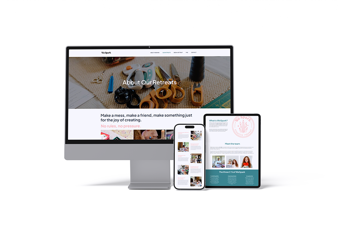 Website design mockup on several devices