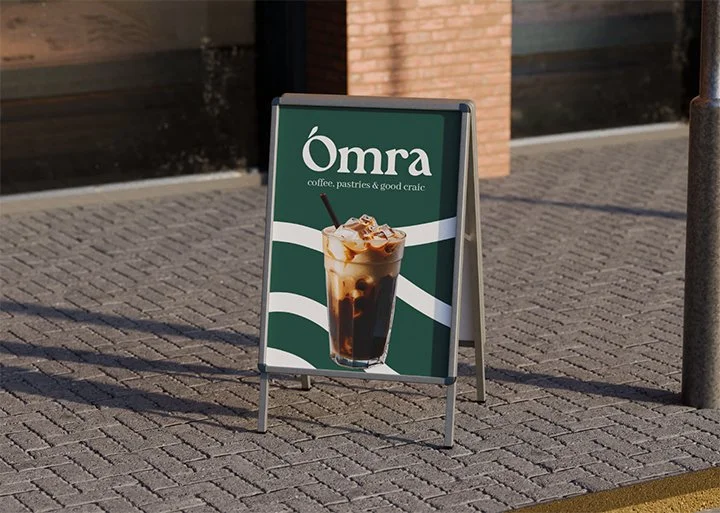 Coffee shop street sign graphic mockup
