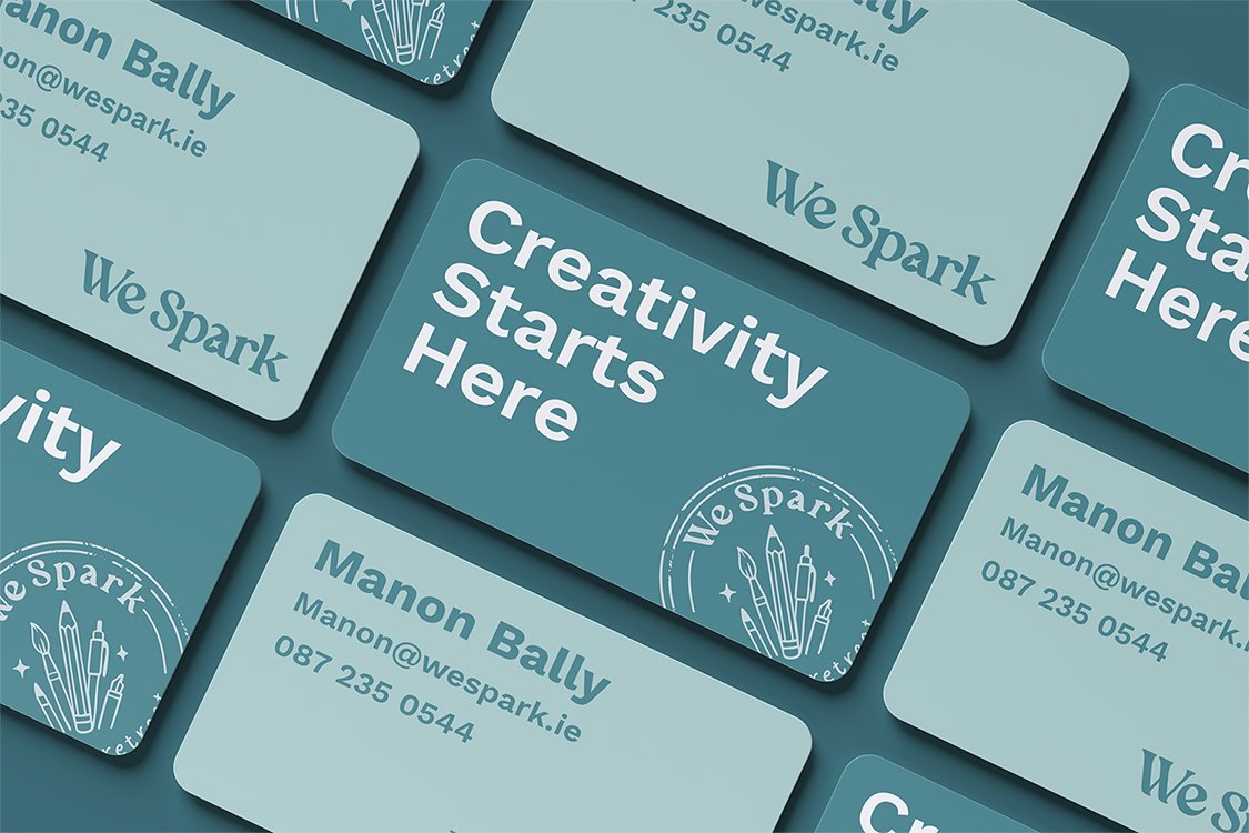 Business card design mockup for Dublin based company