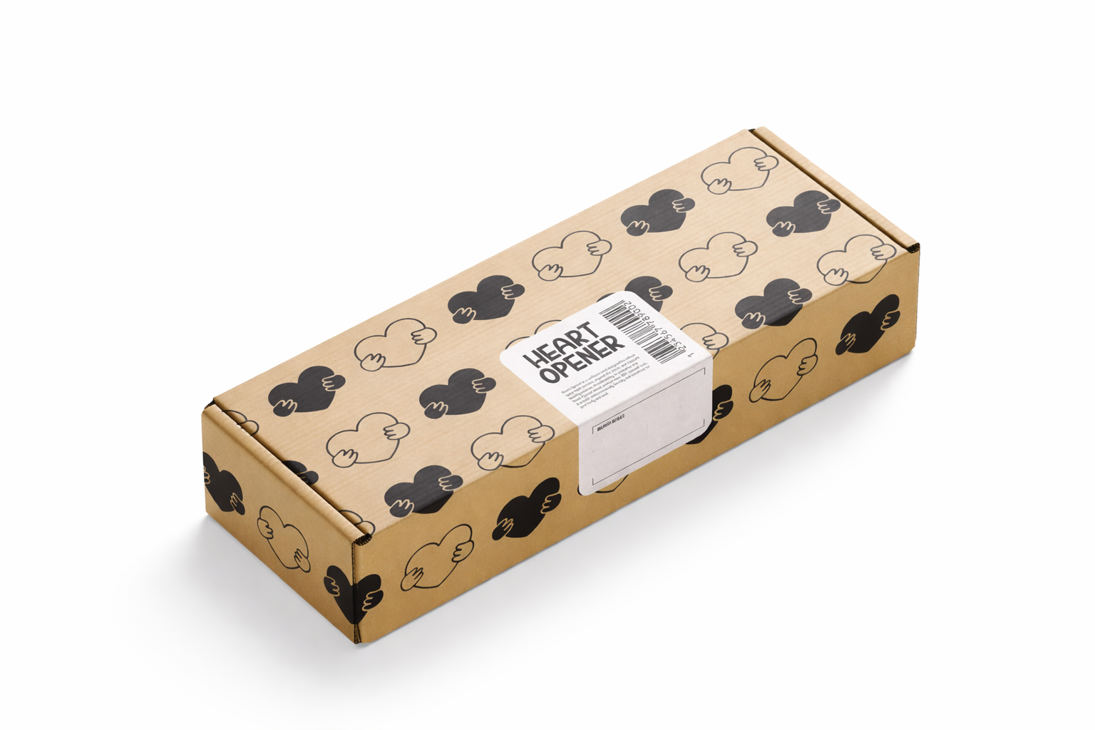 Corrugated packaging mockup on table