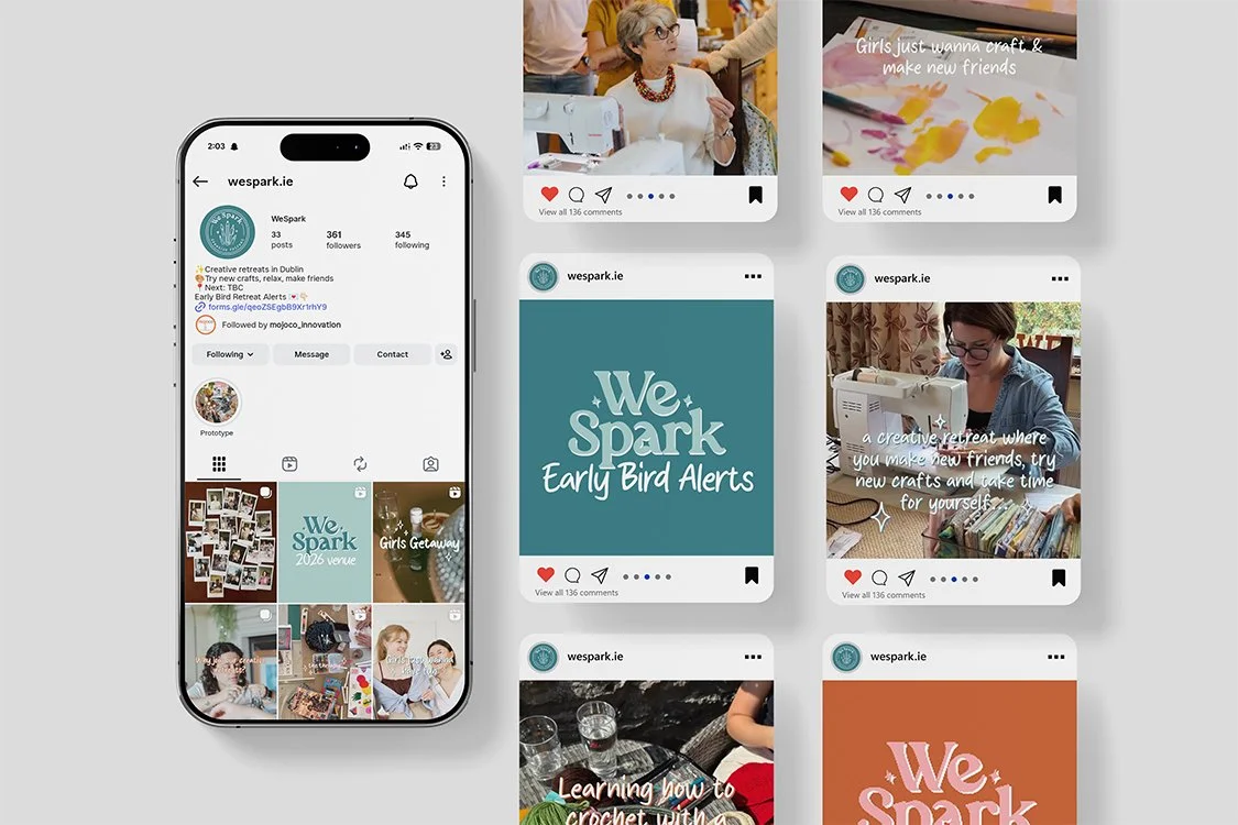 Social media posts for creative startup