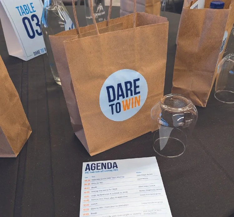 Close up of corporate event giveaway bag