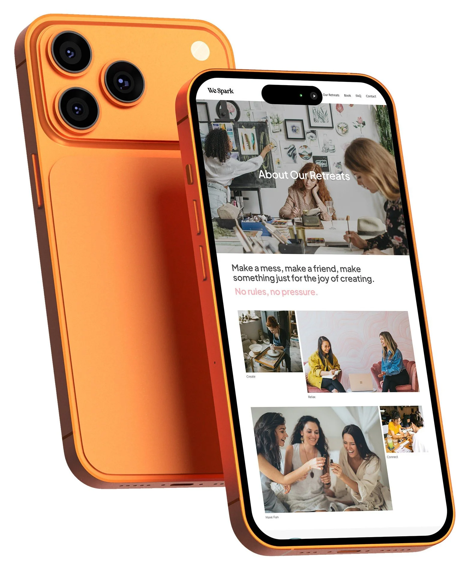 Website design mockup on Iphone