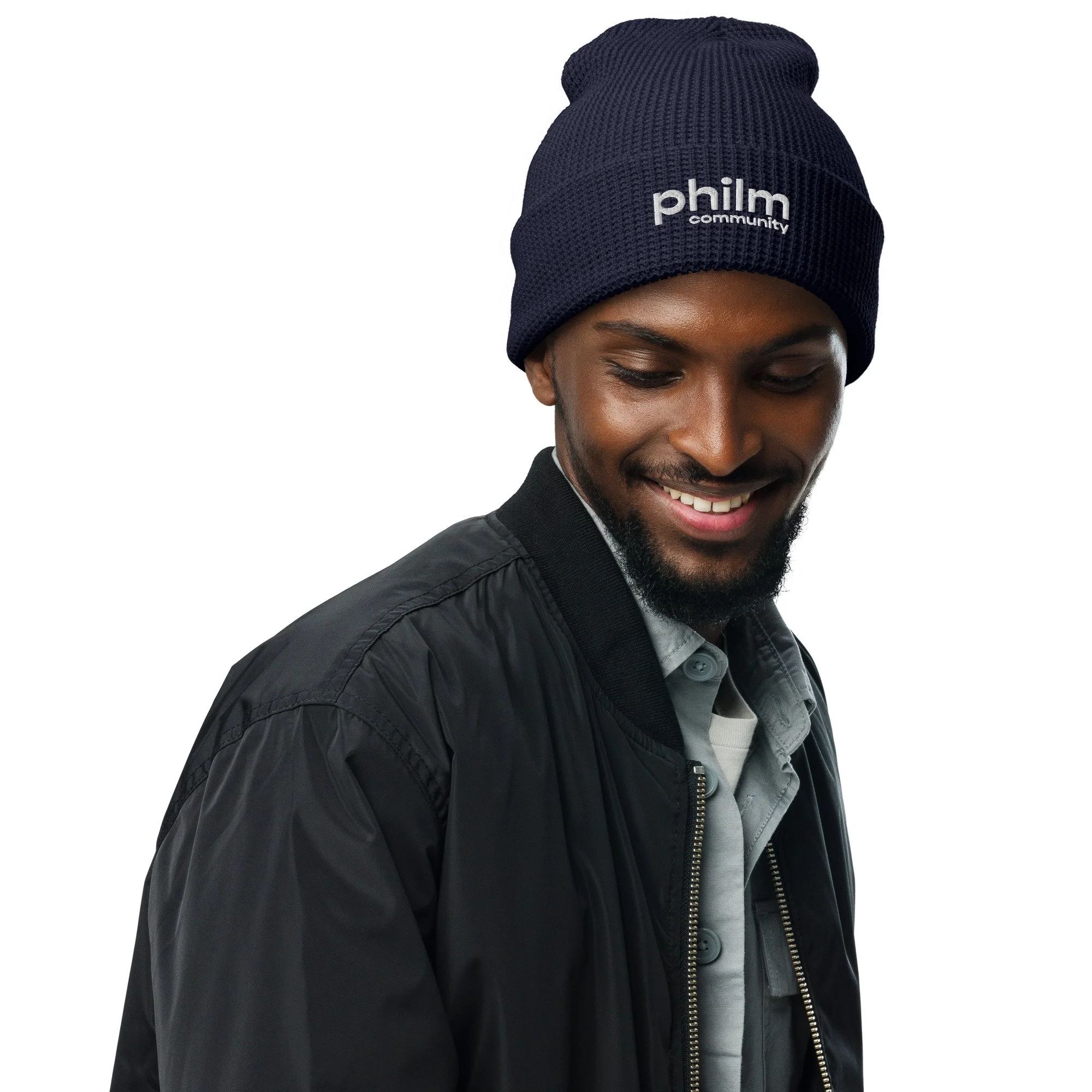 Philm Community Embroidered Waffle Beanie