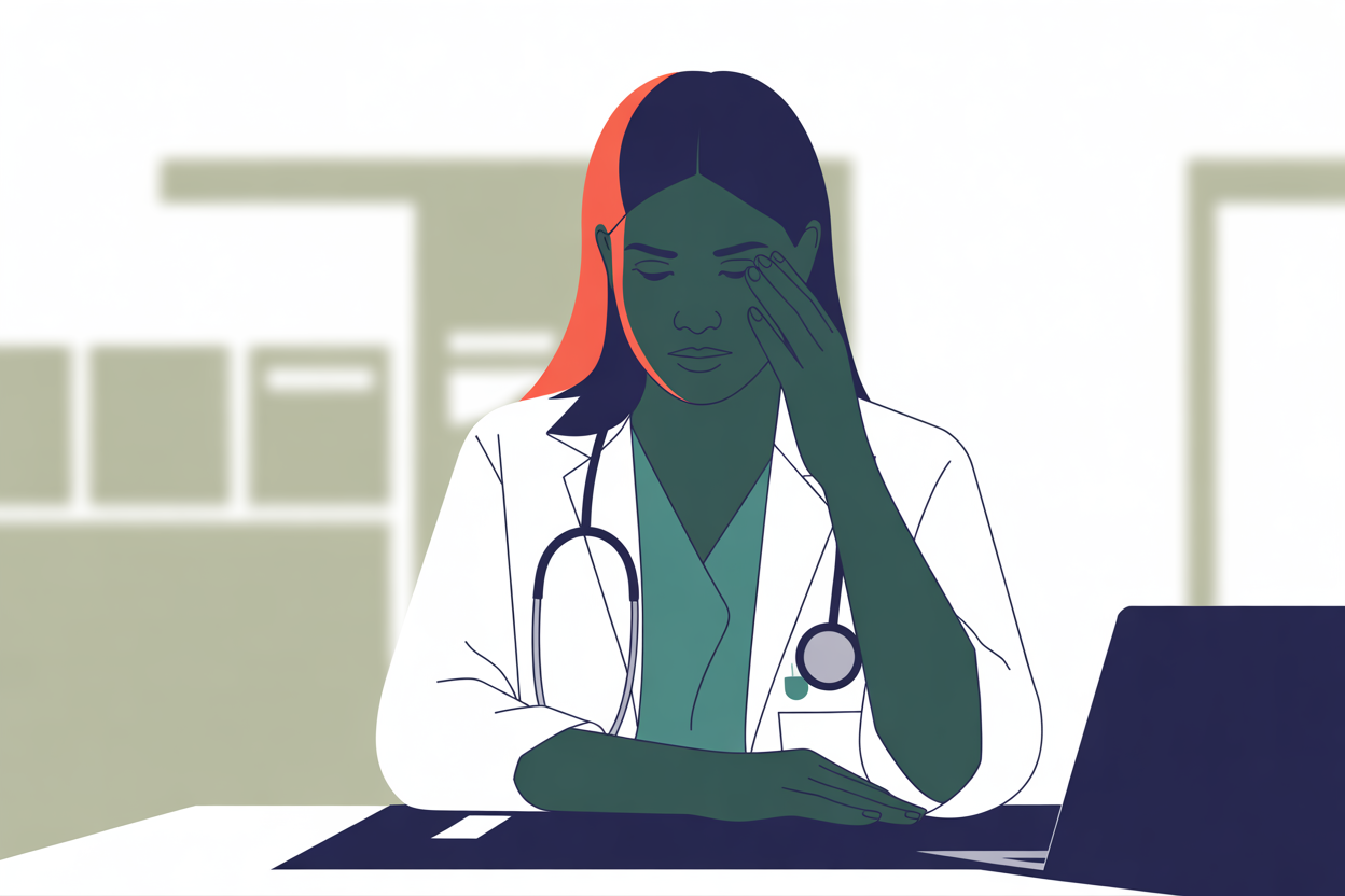 Physician looking tired and burned out