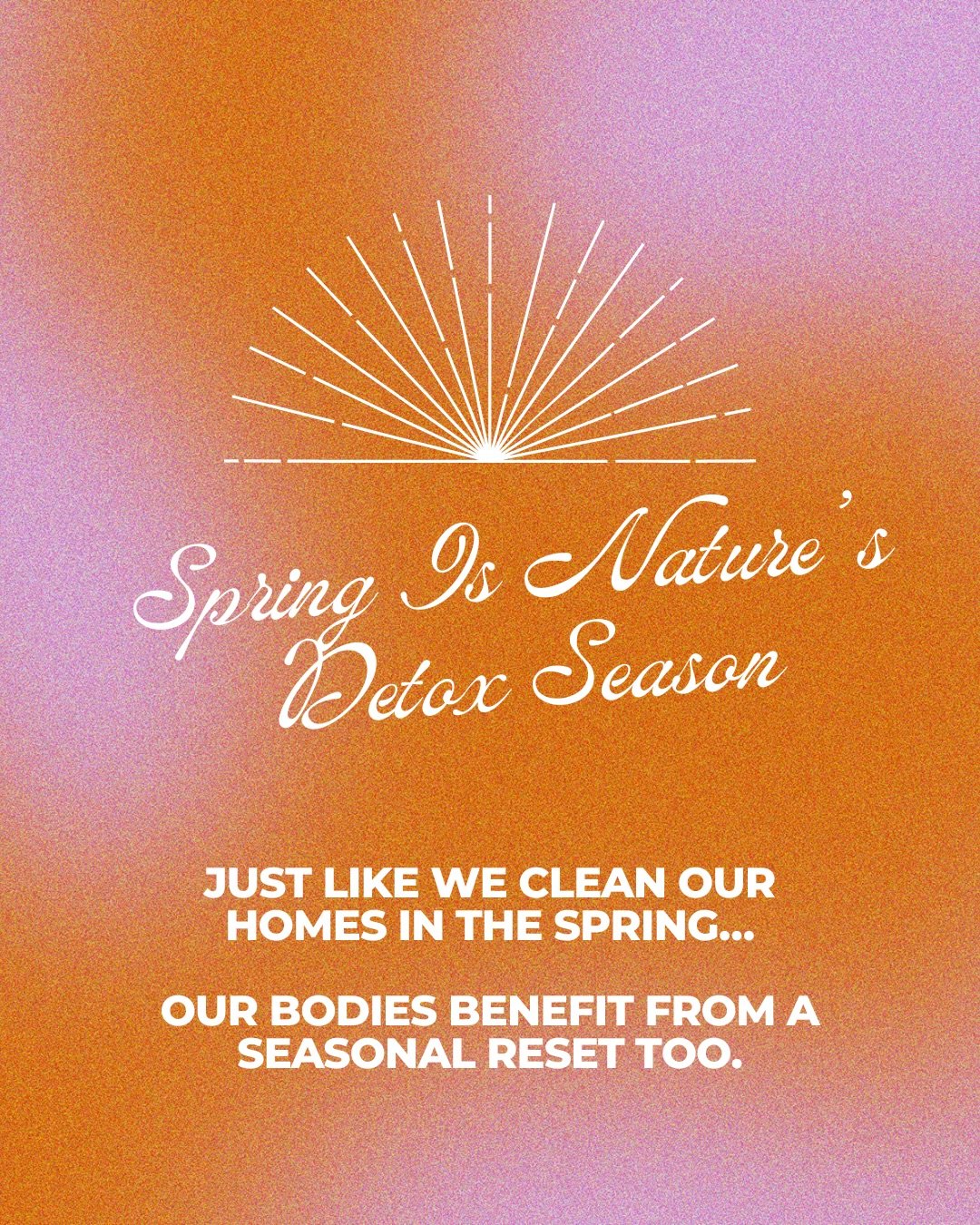 Spring is the season of renewal &mdash; and our bodies naturally want to reset too 🌸🧡

In the Ayurvedic tradition, gentle cleansing practices are recommended with each seasonal transition because seasonal changes can affect digestion, immunity, and