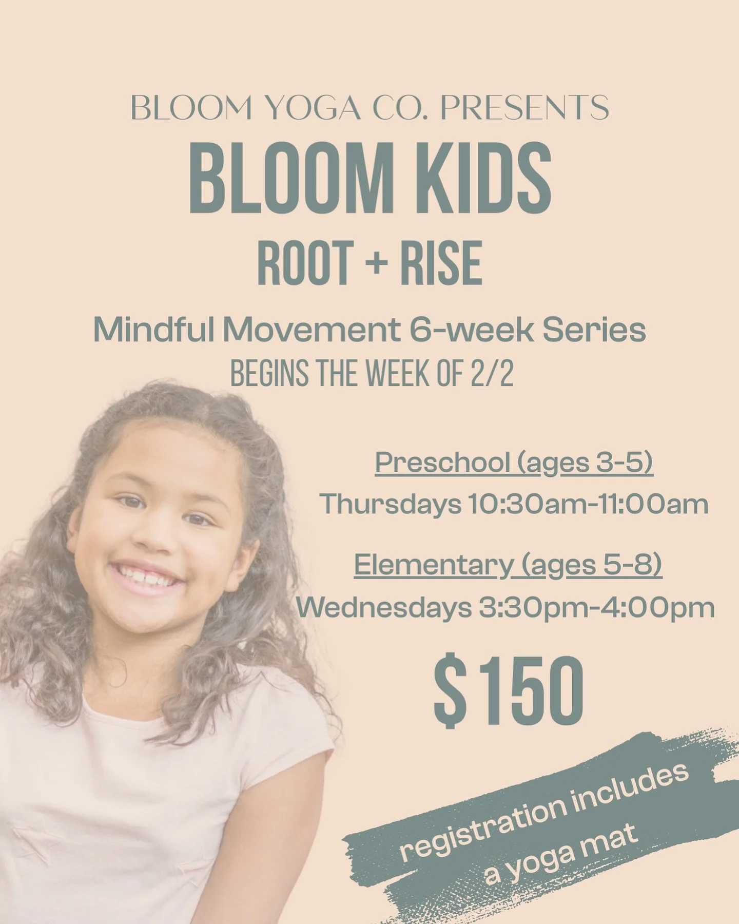 🌿 NEW at Bloom: Bloom Kids &ndash; Root + Rise 🌿

A 6-week mindful movement series for ages 3&ndash;8.

Movement. Breath. Confidence. Play.

Starts the week of 2/2 | Yoga mat included ✨

Spots are limited&mdash;register via link in bio.