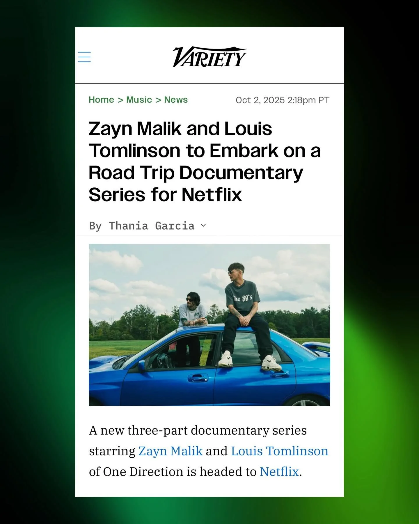 The secret is out! 🤫 Stay tuned for this one on @netflix!!! 

#ZaynMalik #LouisTomlinson #OneDirection #Documentary