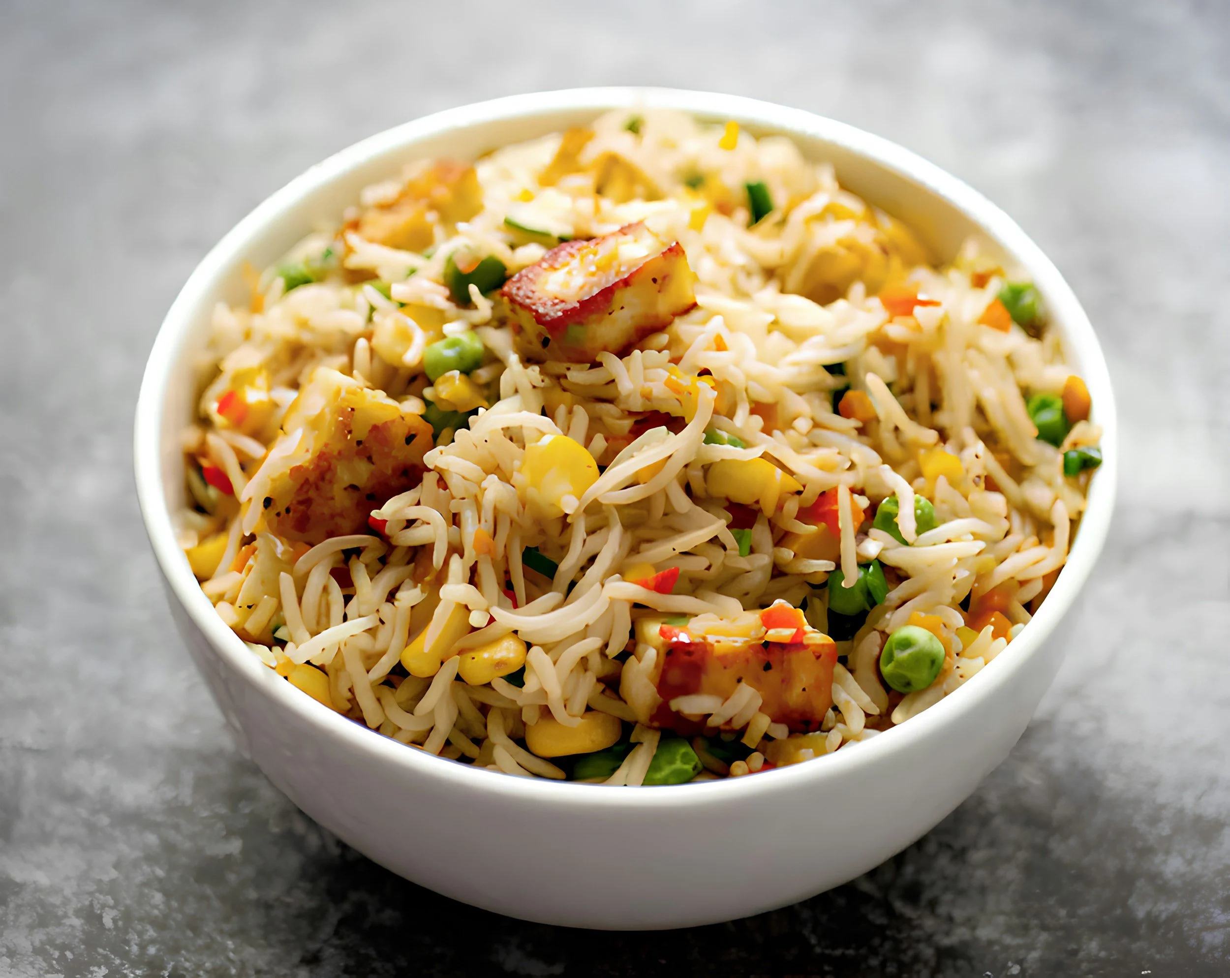 Vegetable Fried Rice with Tofu and Egg