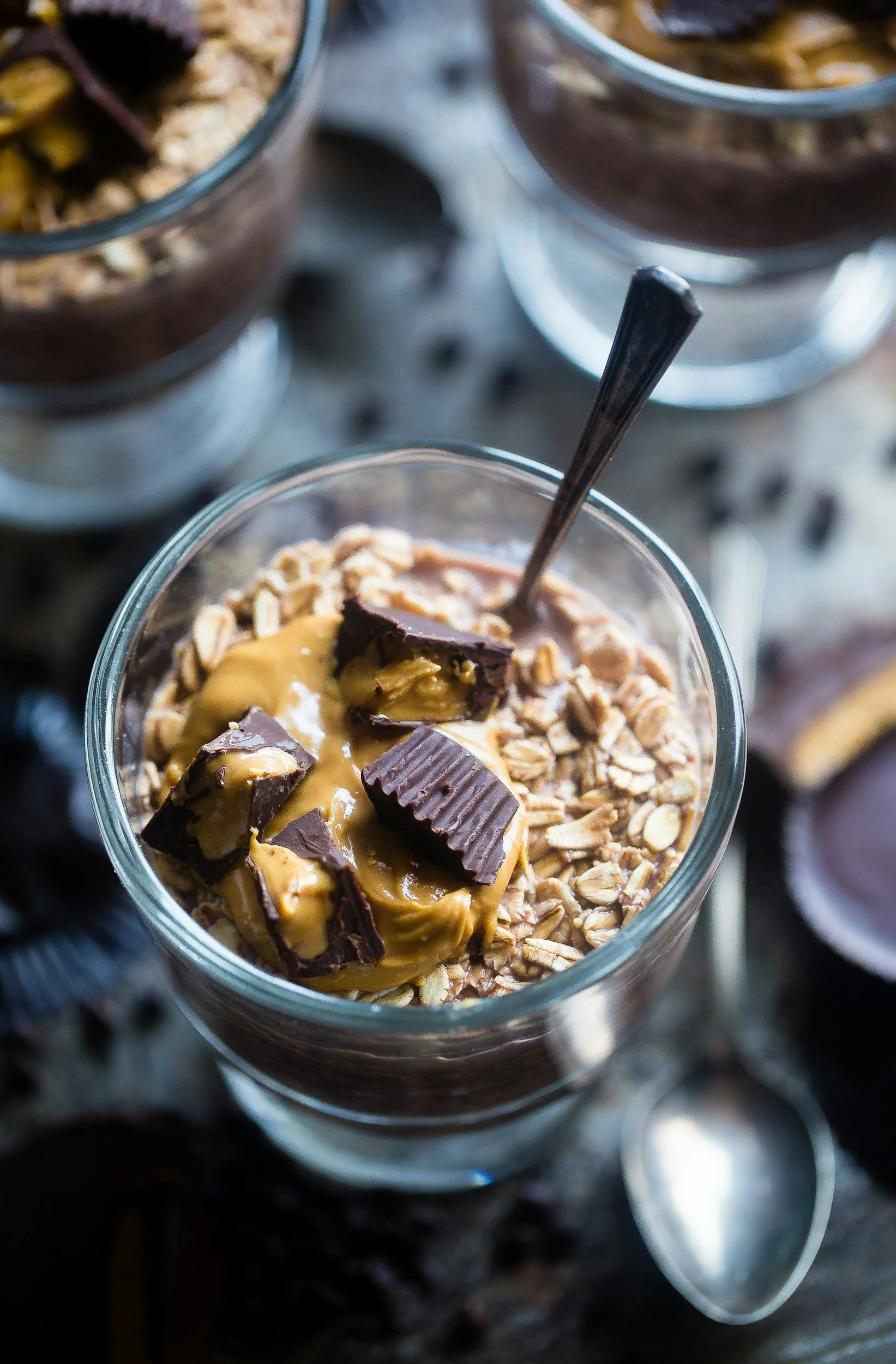 Chocolate Peanut Butter Protein Overnight Oats