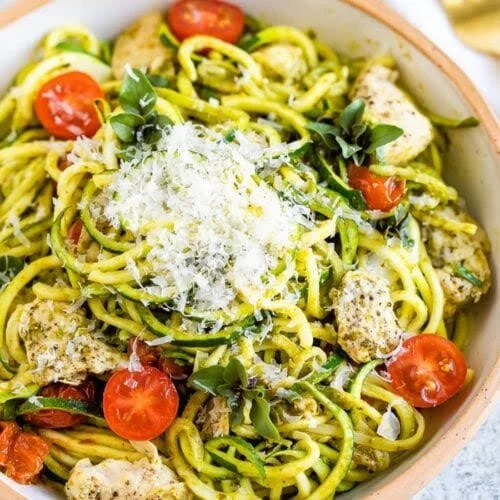 Pesto Chicken and Zucchini Skillet
