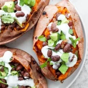 Turkey and Black Bean Stuffed Sweet Potatoes