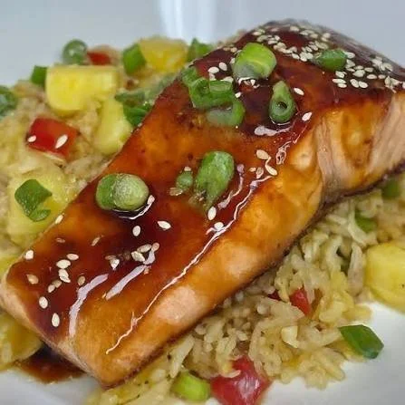 Salmon Teriyaki Fried Rice