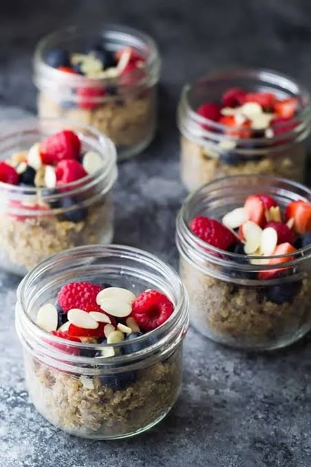 Breakfast Quinoa Bowls with Almond Butter and Berries