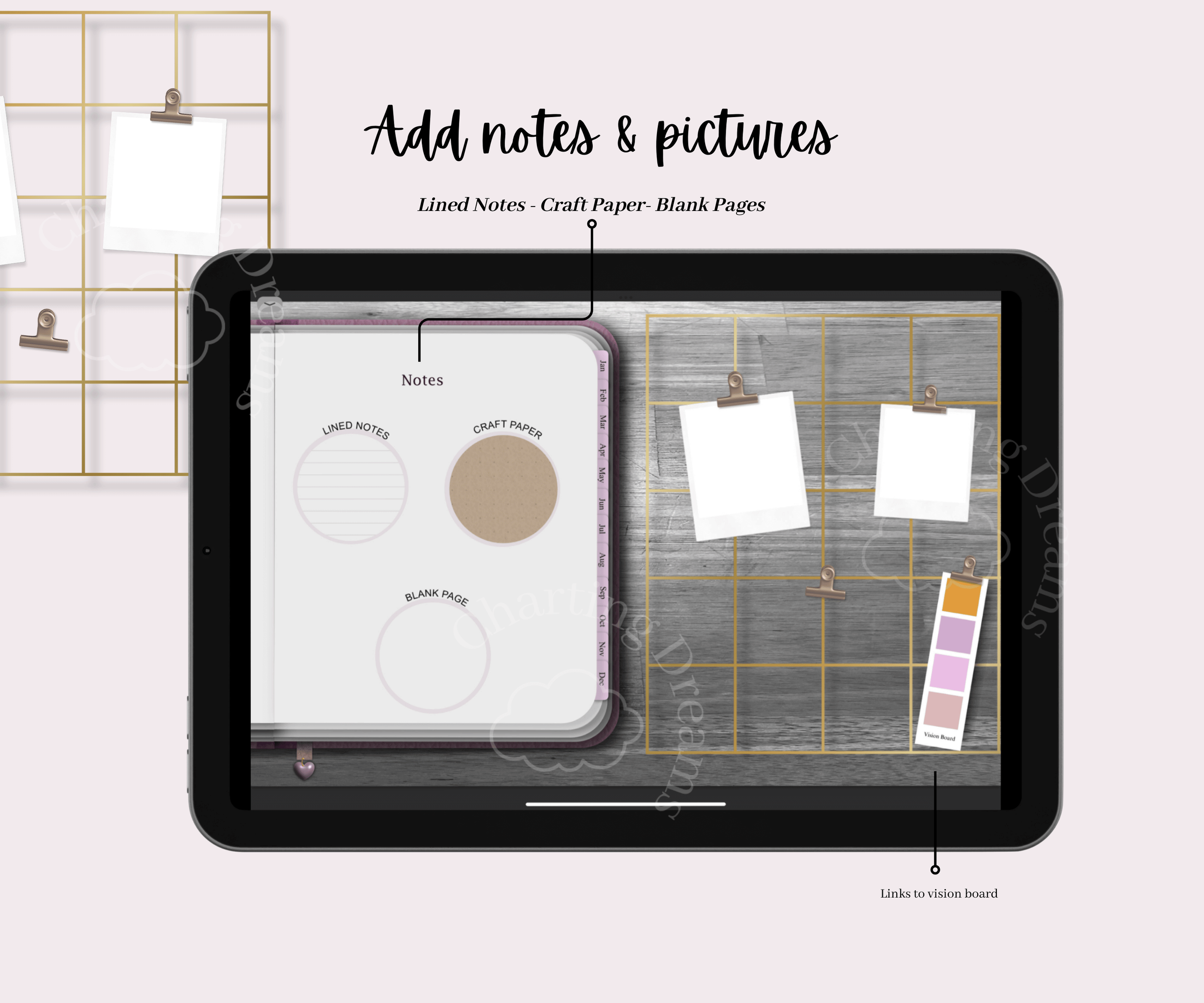 notes templates for meeting notes and lecture notes for goodnotes hyperlinked planner
