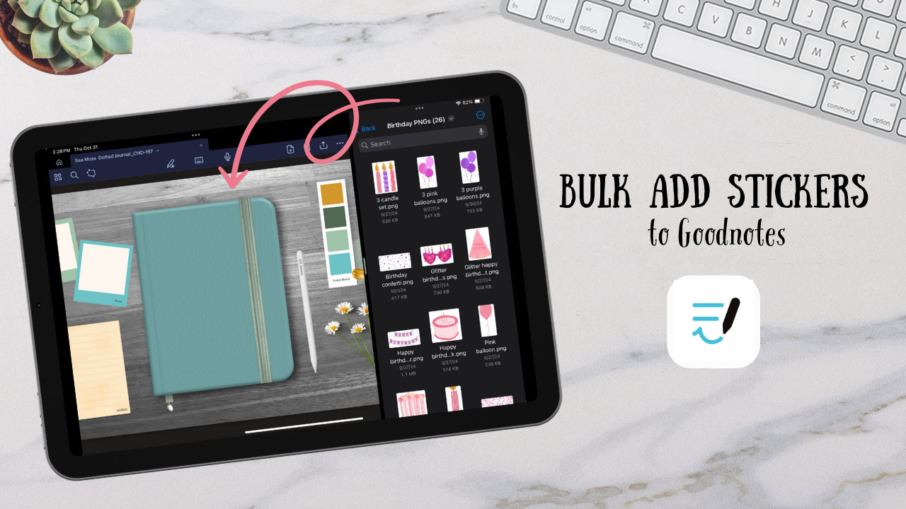 How to bulk add stickers to Goodnotes