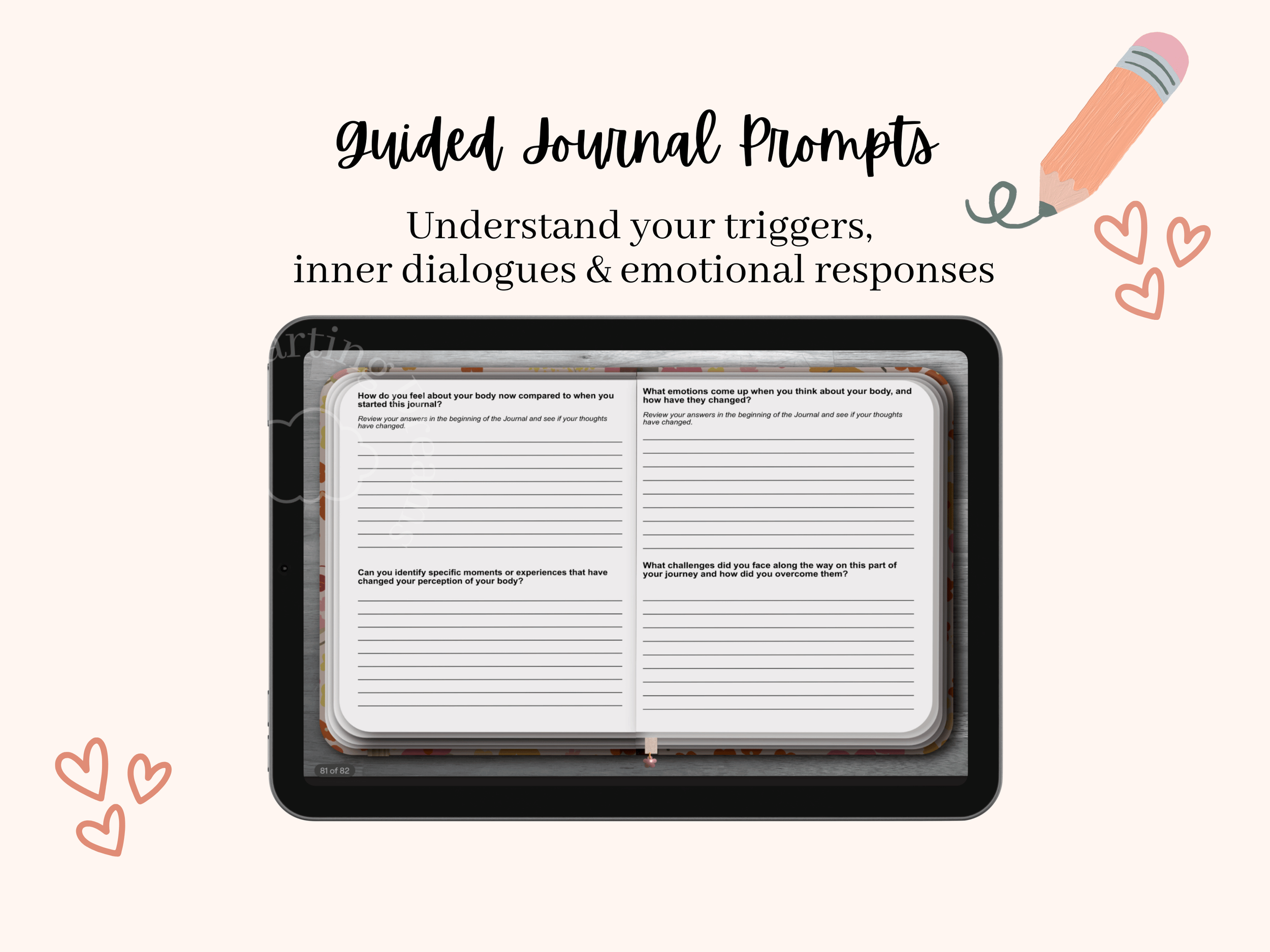 Body image journal designed to challenge negative thoughts around food and self-image