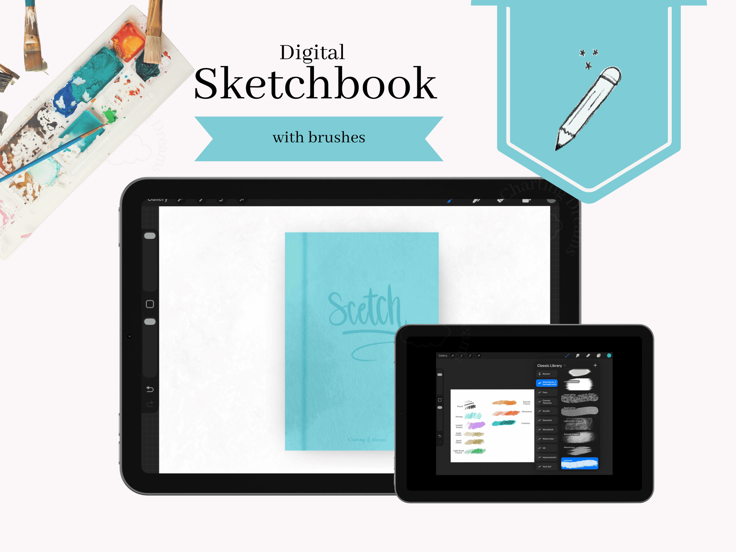iPad Procreate sketchbook for digital art, concept sketching, and visual journaling
