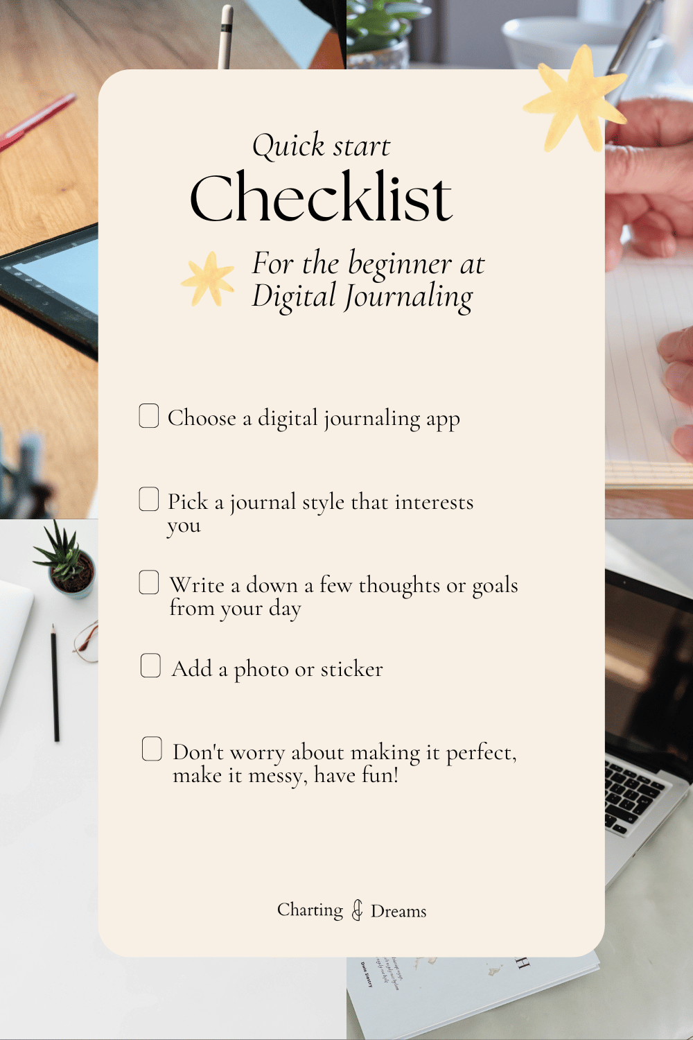 Checklist for beginners at digital journaling